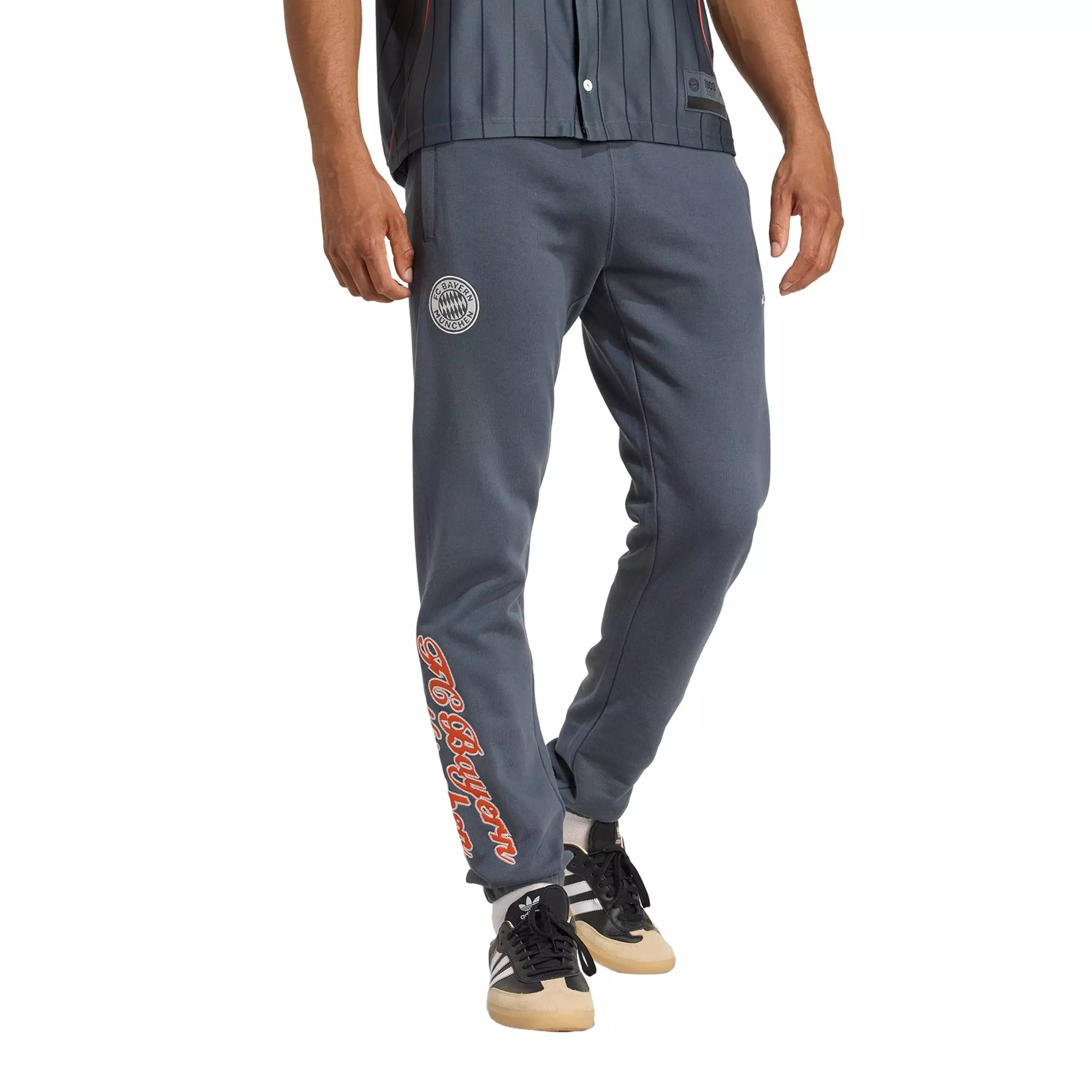 adidas Men's FC Bayern US Pack Tracksuit Bottoms - Grey - GREY
