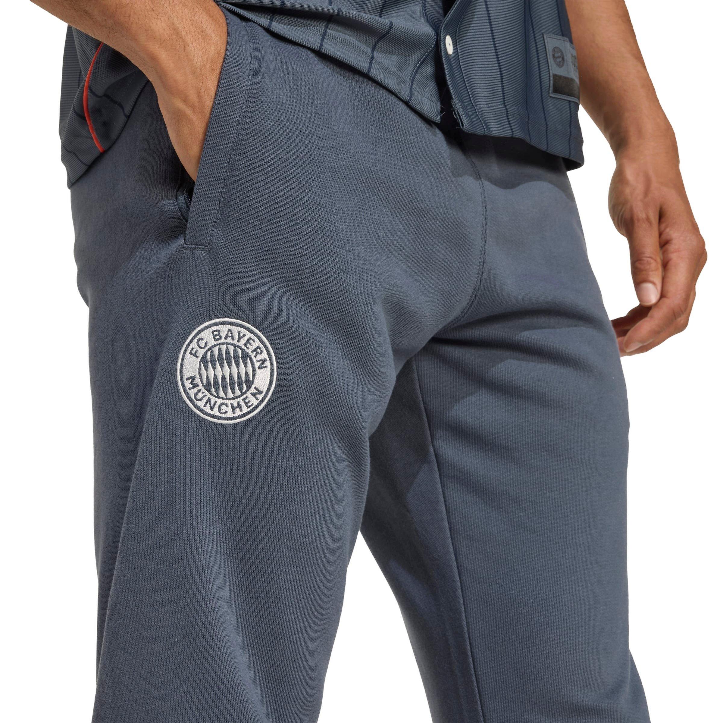 adidas Men's FC Bayern US Pack Tracksuit Bottoms - Grey - GREY Thumbnail View 4
