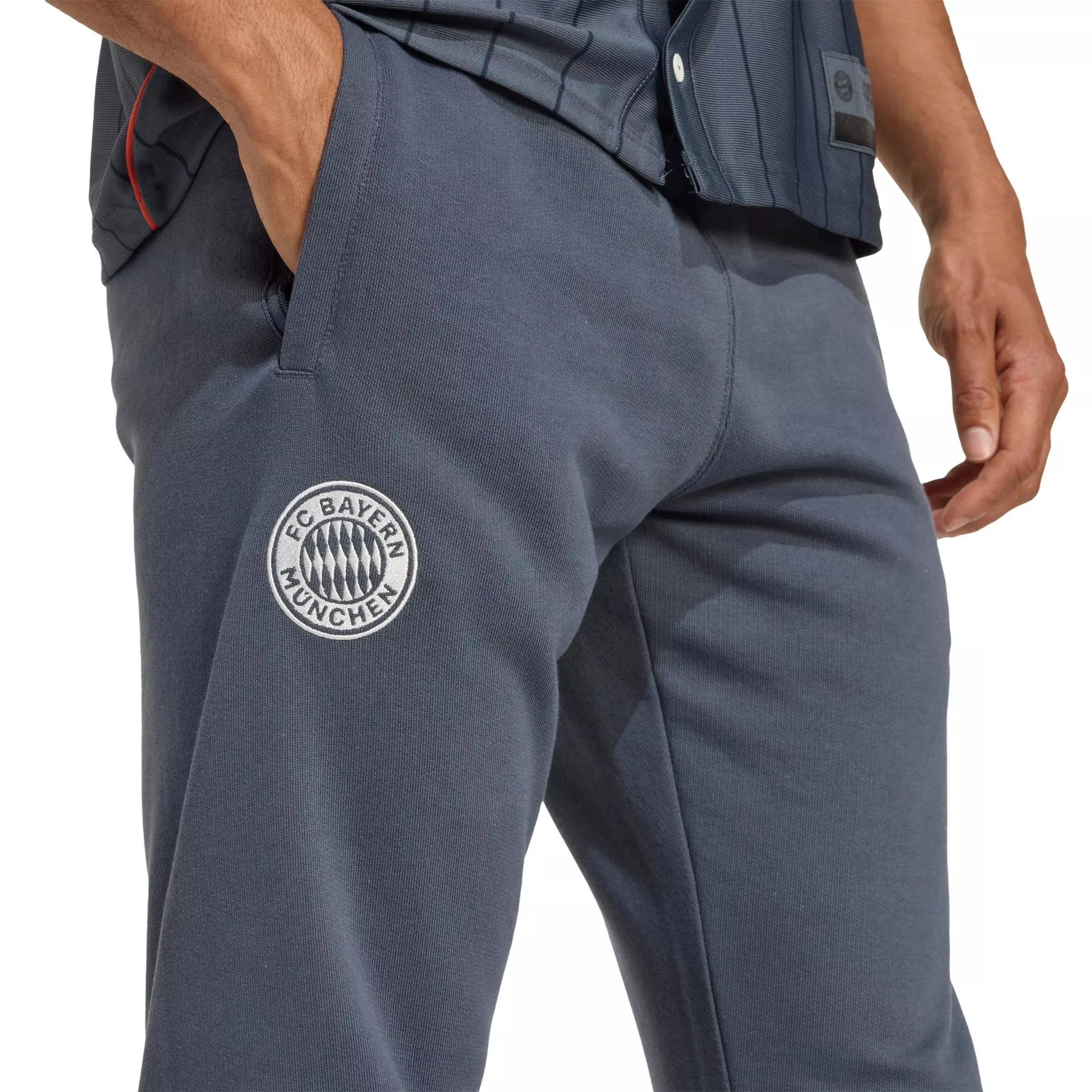 adidas Men's FC Bayern US Pack Tracksuit Bottoms -Grey - GREY
