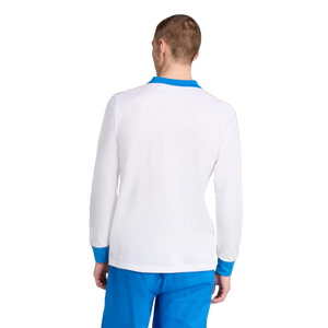 adidas Originals Men's Real Madrid Terrace Icons Long Sleeve Polo Shirt -White