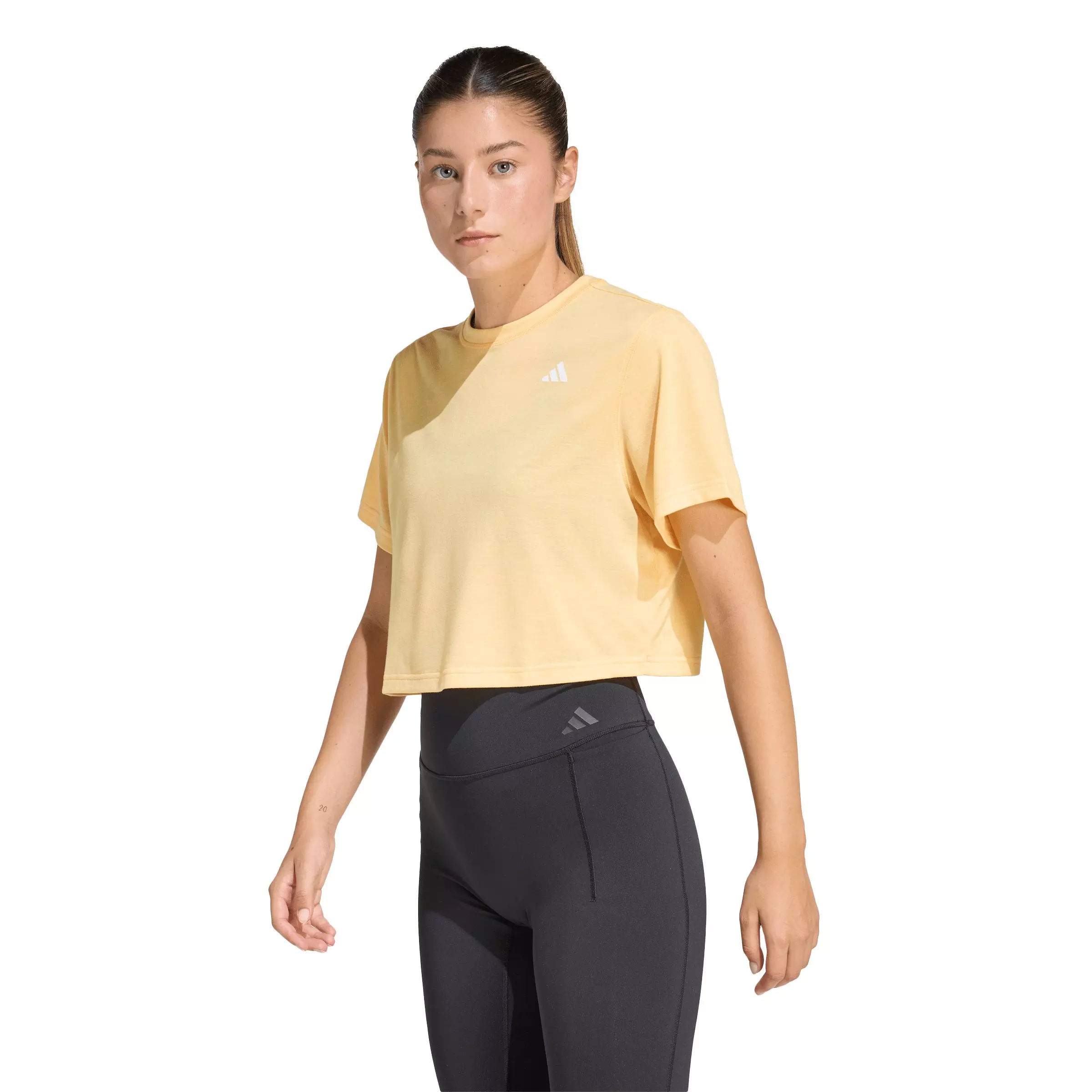 adidas Women's Train Essentials Boxy Workout Tee - Light Orange - LIGHT ORANGE