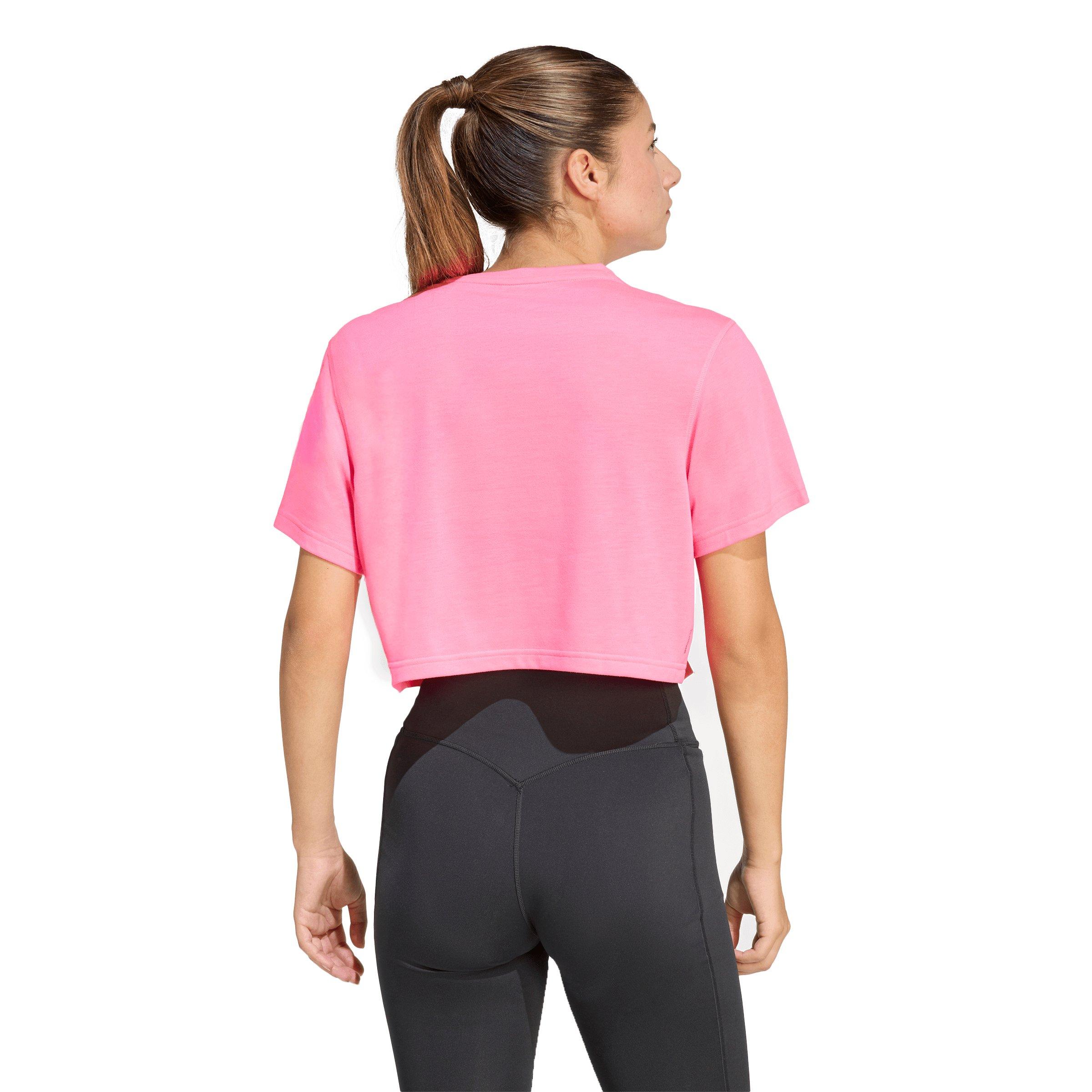 adidas Women's Train Essentials Boxy Workout Tee - Pink - PINK Thumbnail View 2