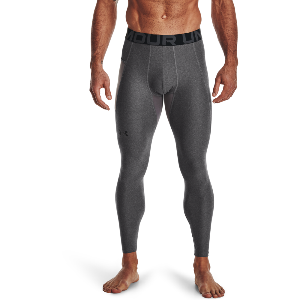 Under Armour Men's Grey HeatGear Armour Leggings - GREY Thumbnail View 1