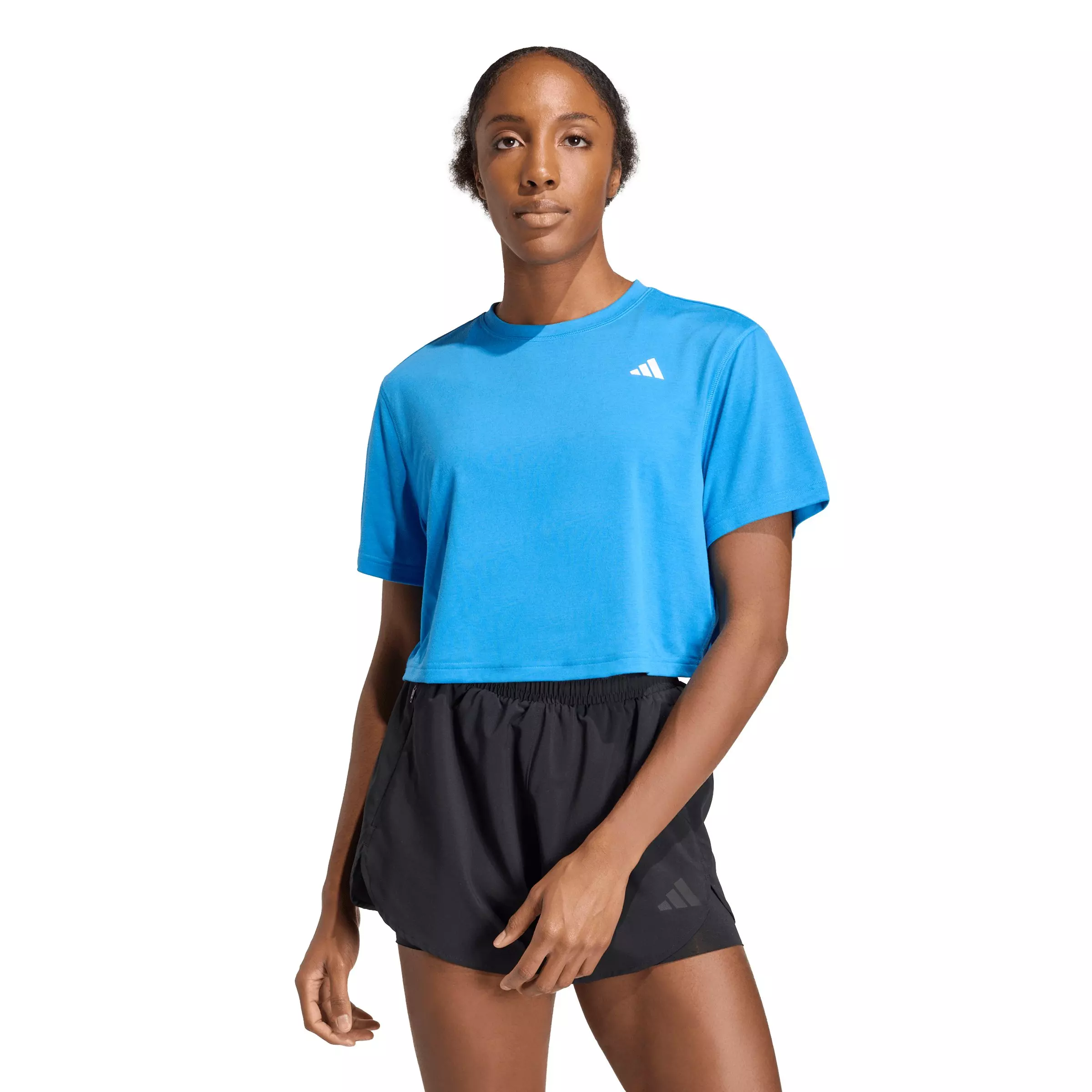 adidas Women's Train Essentials Boxy Workout Tee - Blue - BLUE