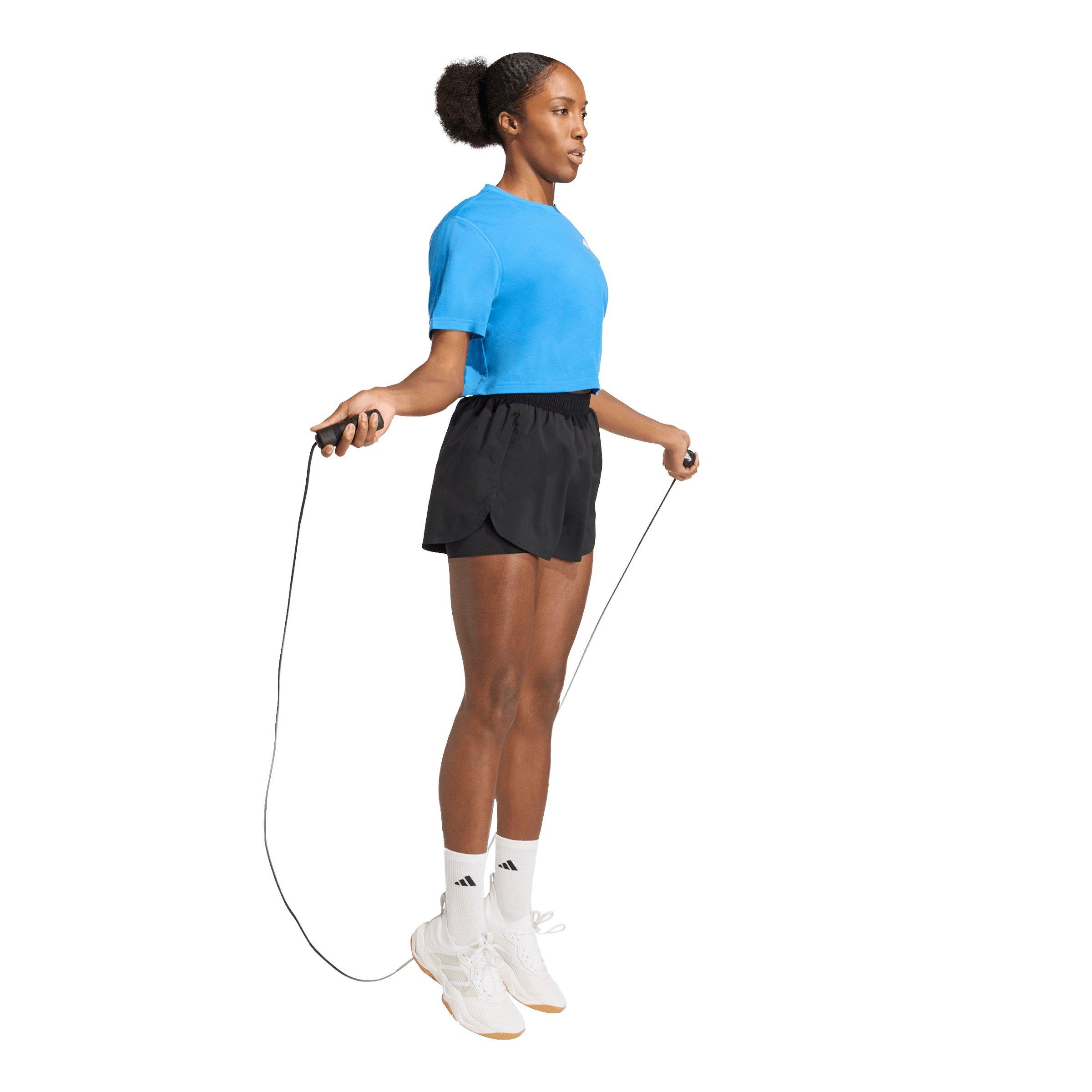 adidas Women's Train Essentials Boxy Workout Tee - Blue - BLUE Thumbnail View 5