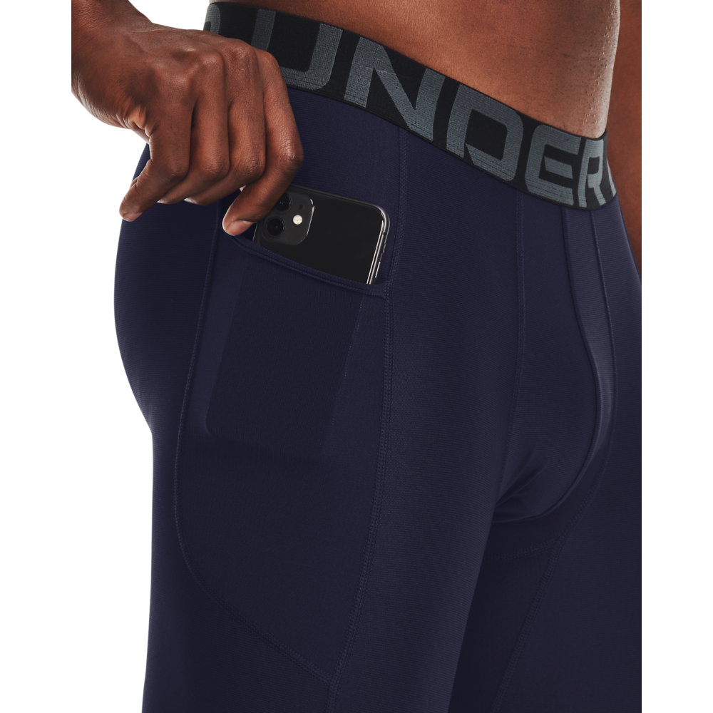 Under Armour Men's Navy HeatGear Armour Leggings - NAVY Thumbnail View 3