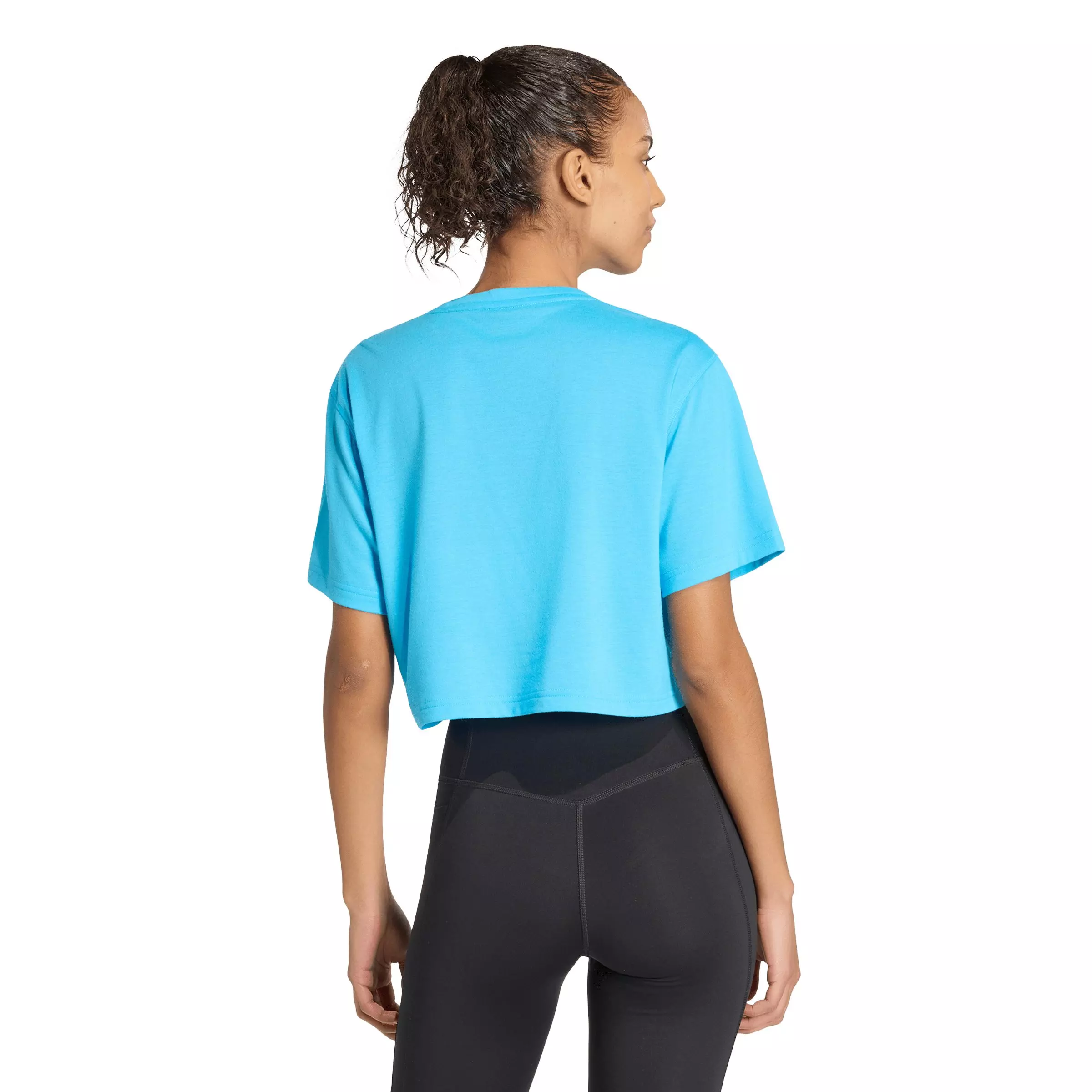 adidas Women's Train Essentials Boxy Workout Tee - Aqua - AQUA