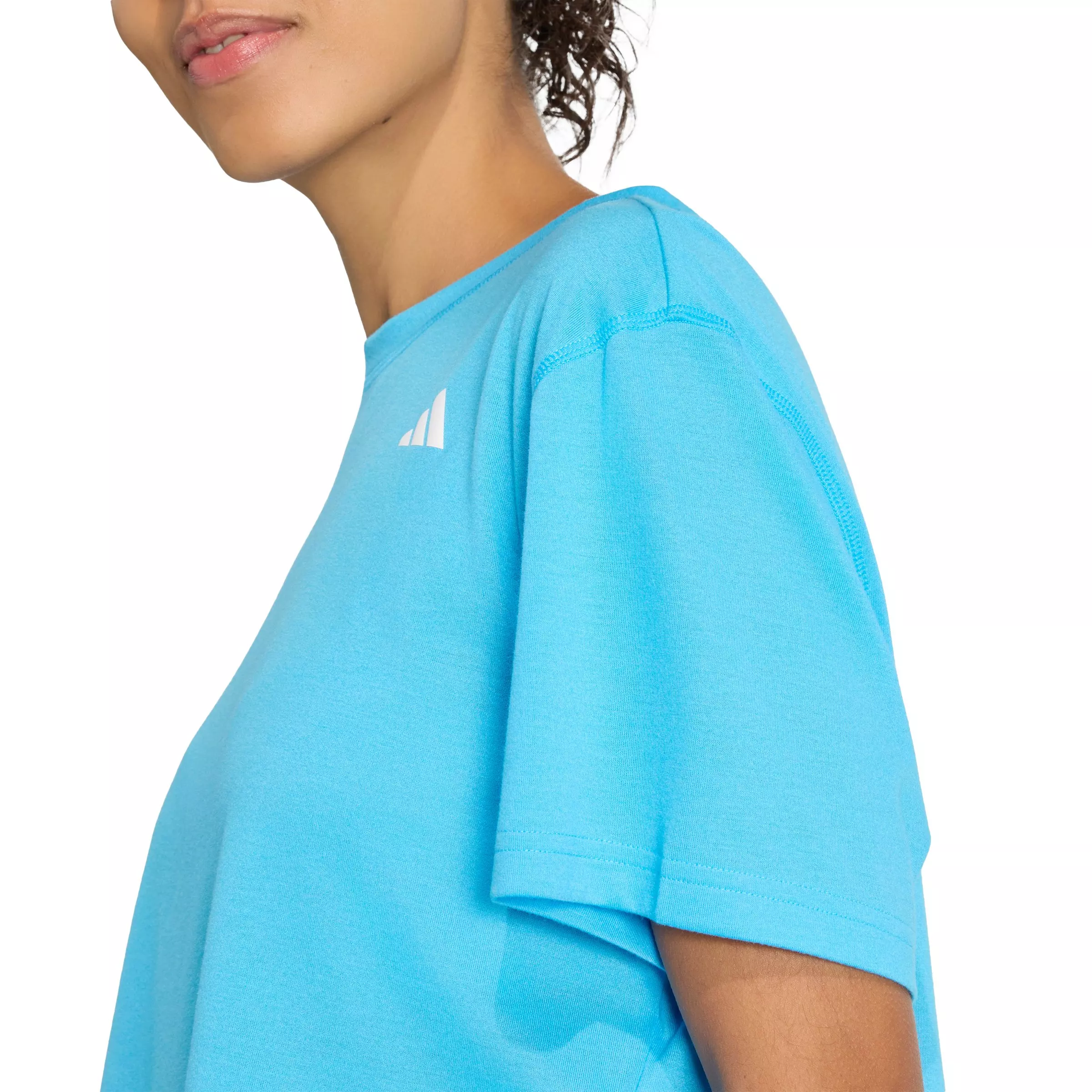 adidas Women's Train Essentials Boxy Workout Tee - Aqua - AQUA
