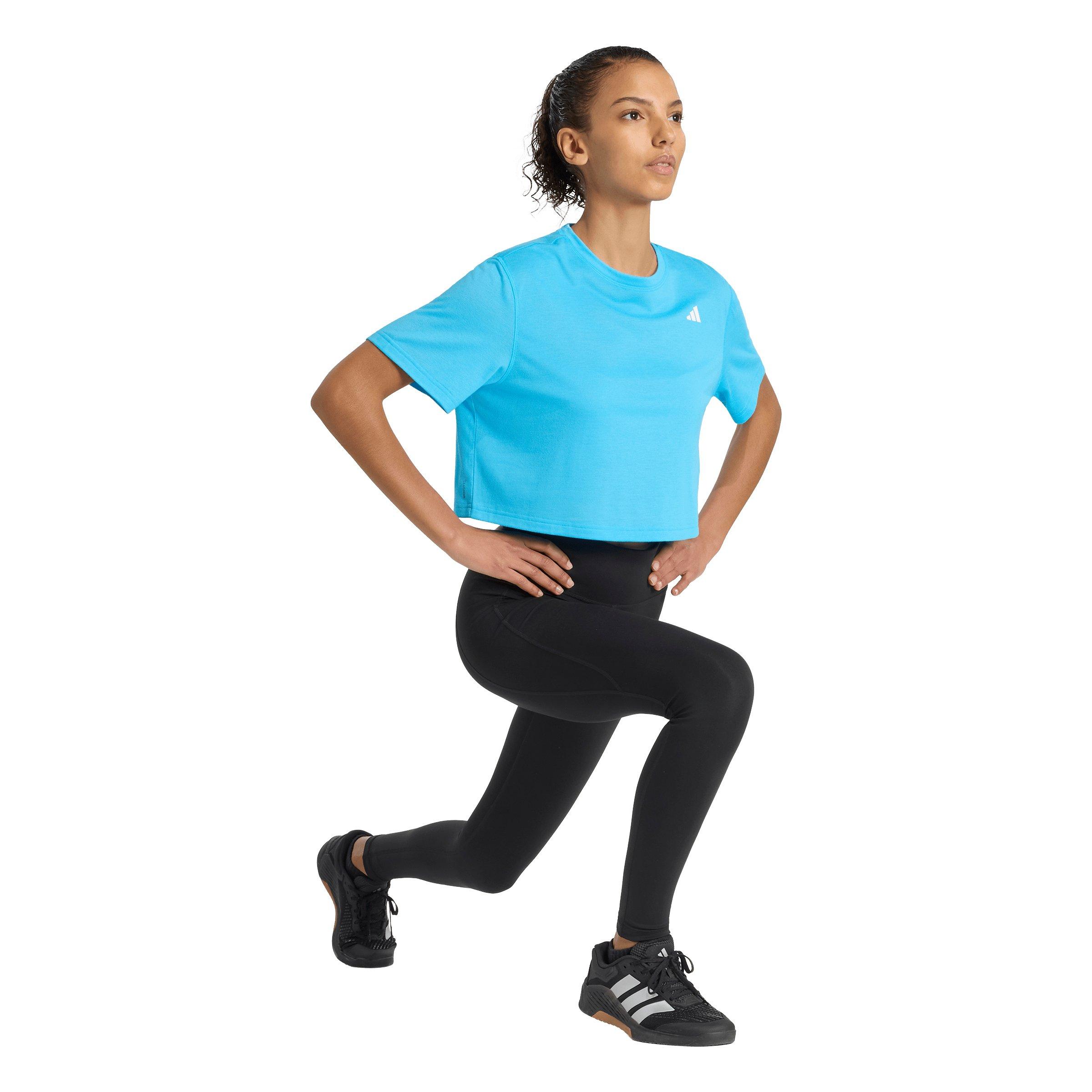 adidas Women's Train Essentials Boxy Workout Tee - Aqua - AQUA Thumbnail View 5