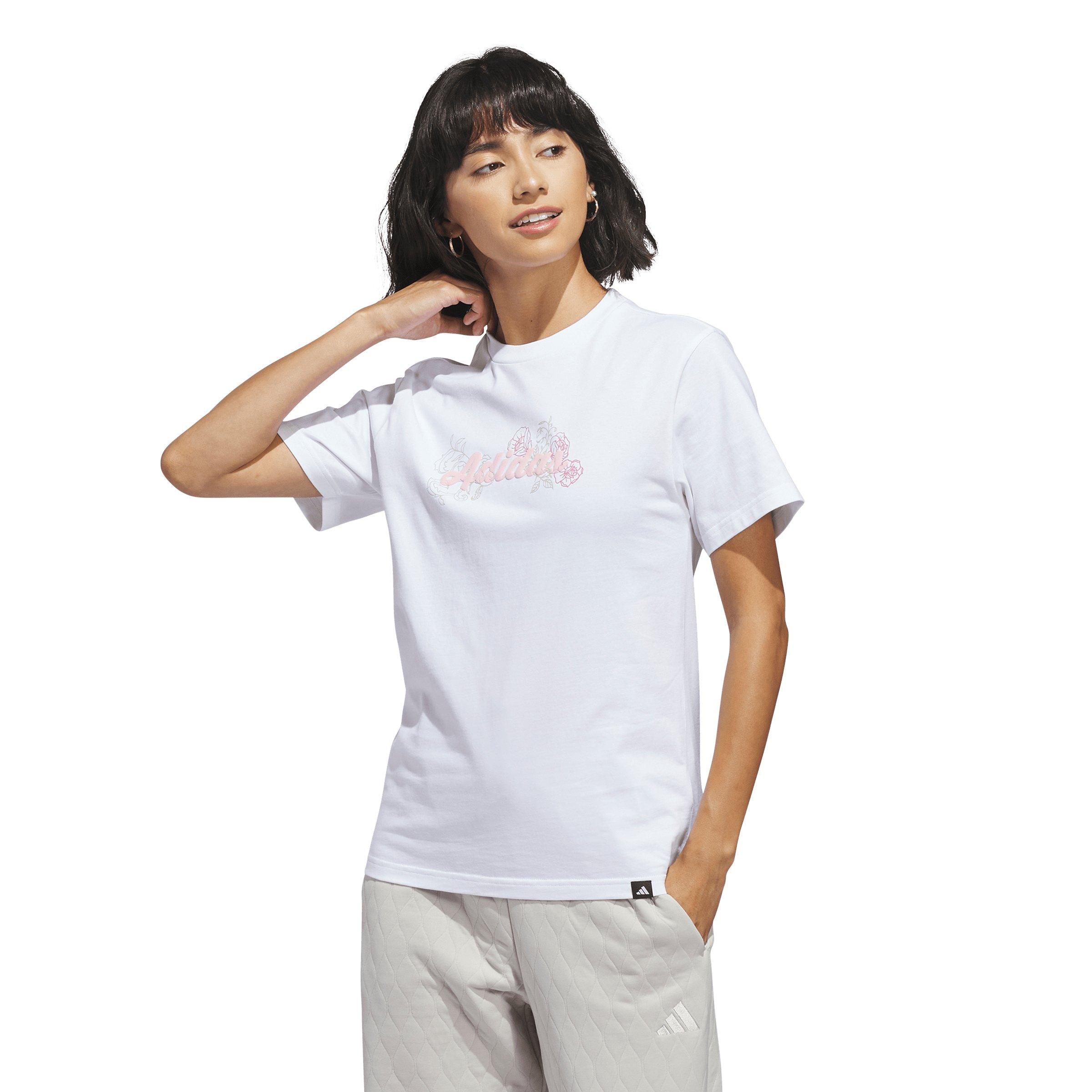 adidas Women's Western Florals Graphic T-Shirt - White - WHITE Thumbnail View 1