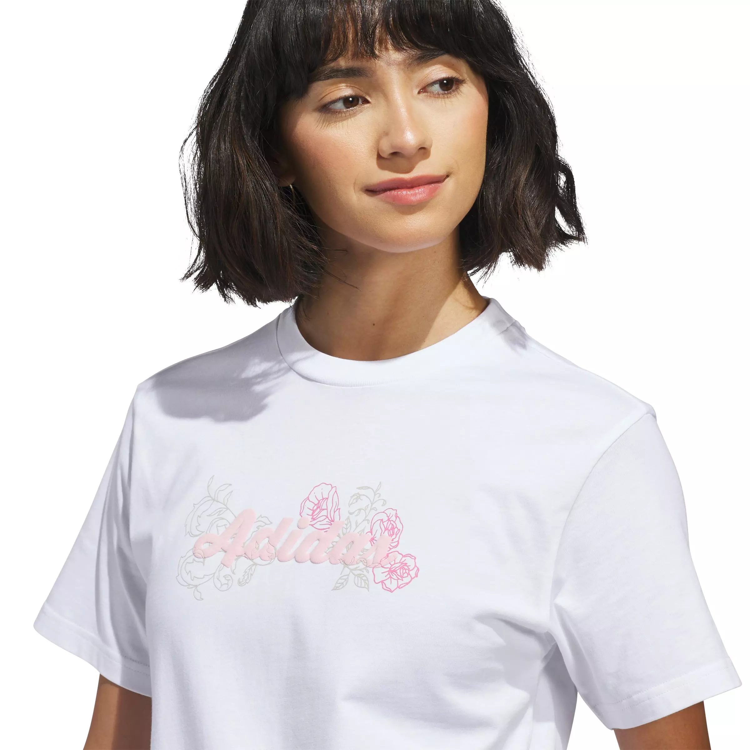 adidas Women's Western Florals Graphic T-Shirt - White - WHITE