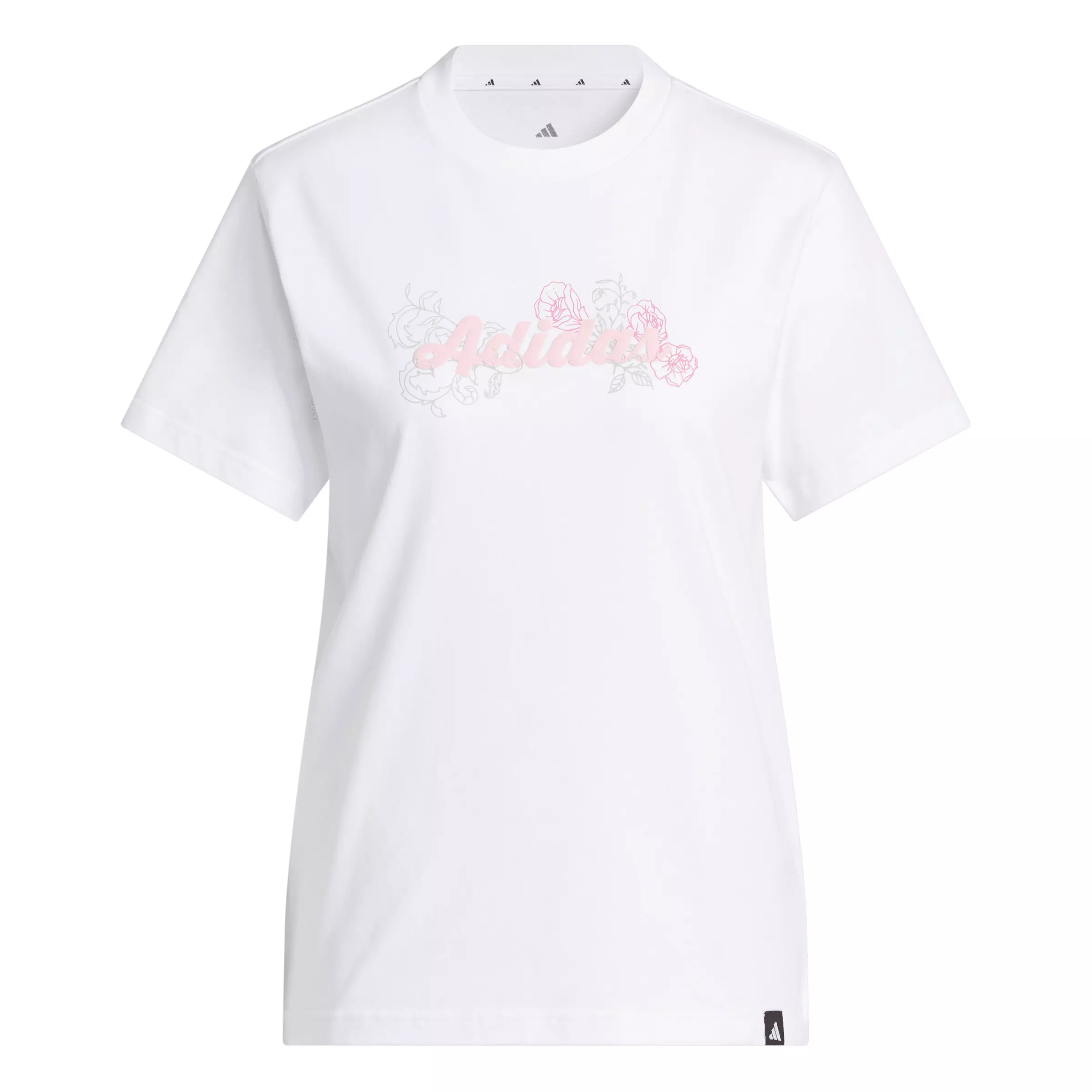 adidas Women's Western Florals Graphic T-Shirt - White - WHITE