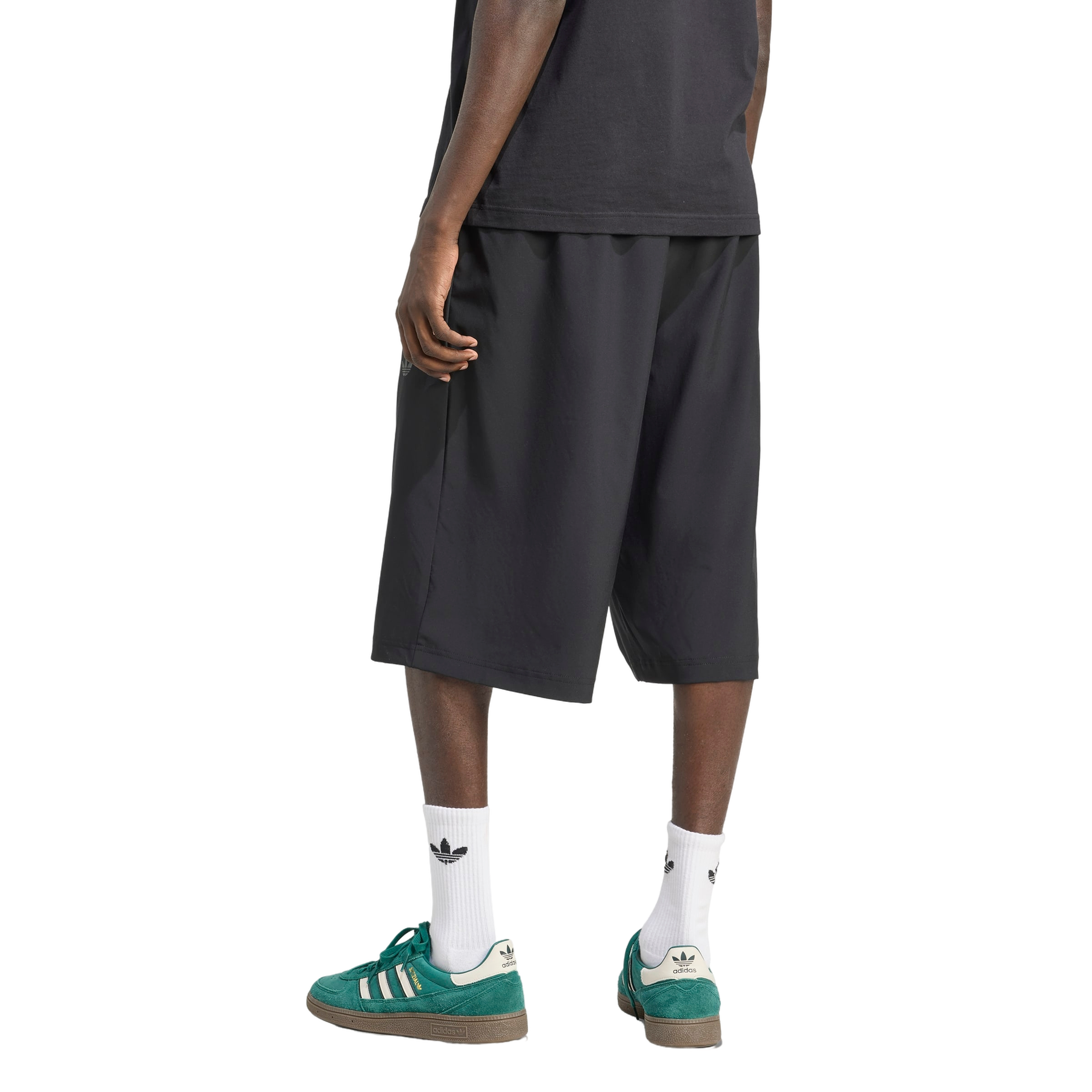 adidas Originals Men's Firebird Oversized Nylon Shorts - Black - BLACK Thumbnail View 2