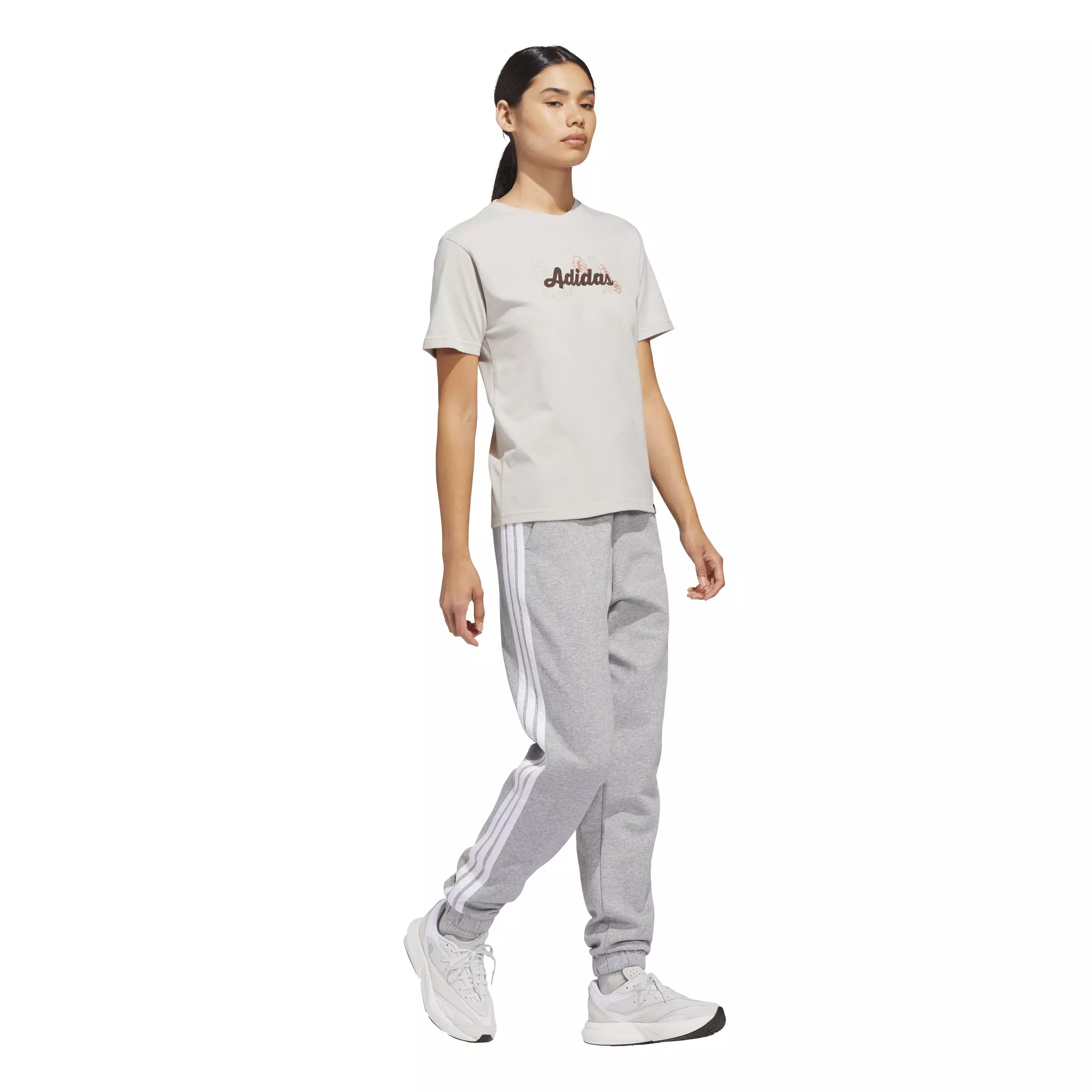 adidas Women's Western Florals Graphic T-Shirt - Beige - BEIGE