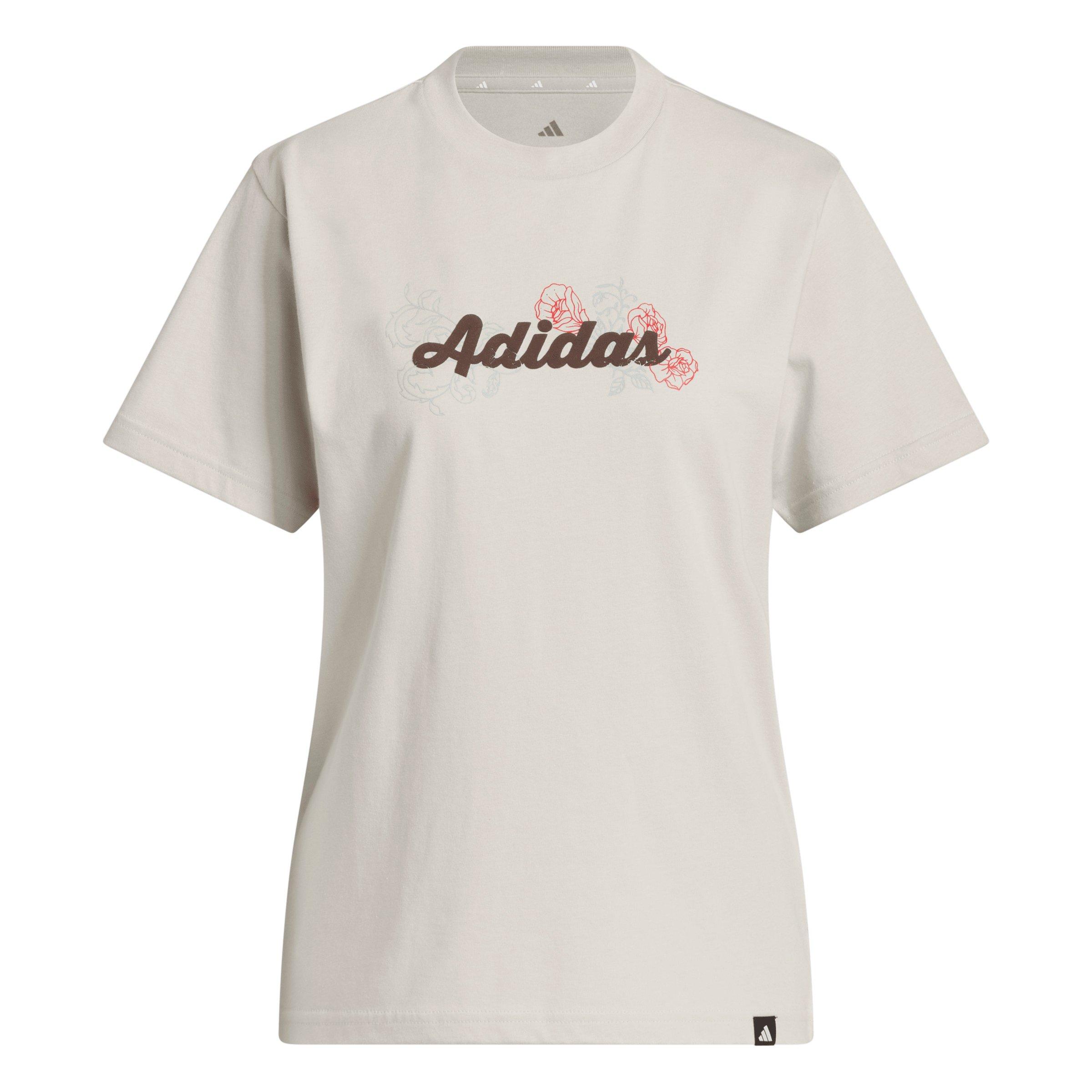 adidas Women's Western Florals Graphic T-Shirt - Beige - BEIGE Thumbnail View 6