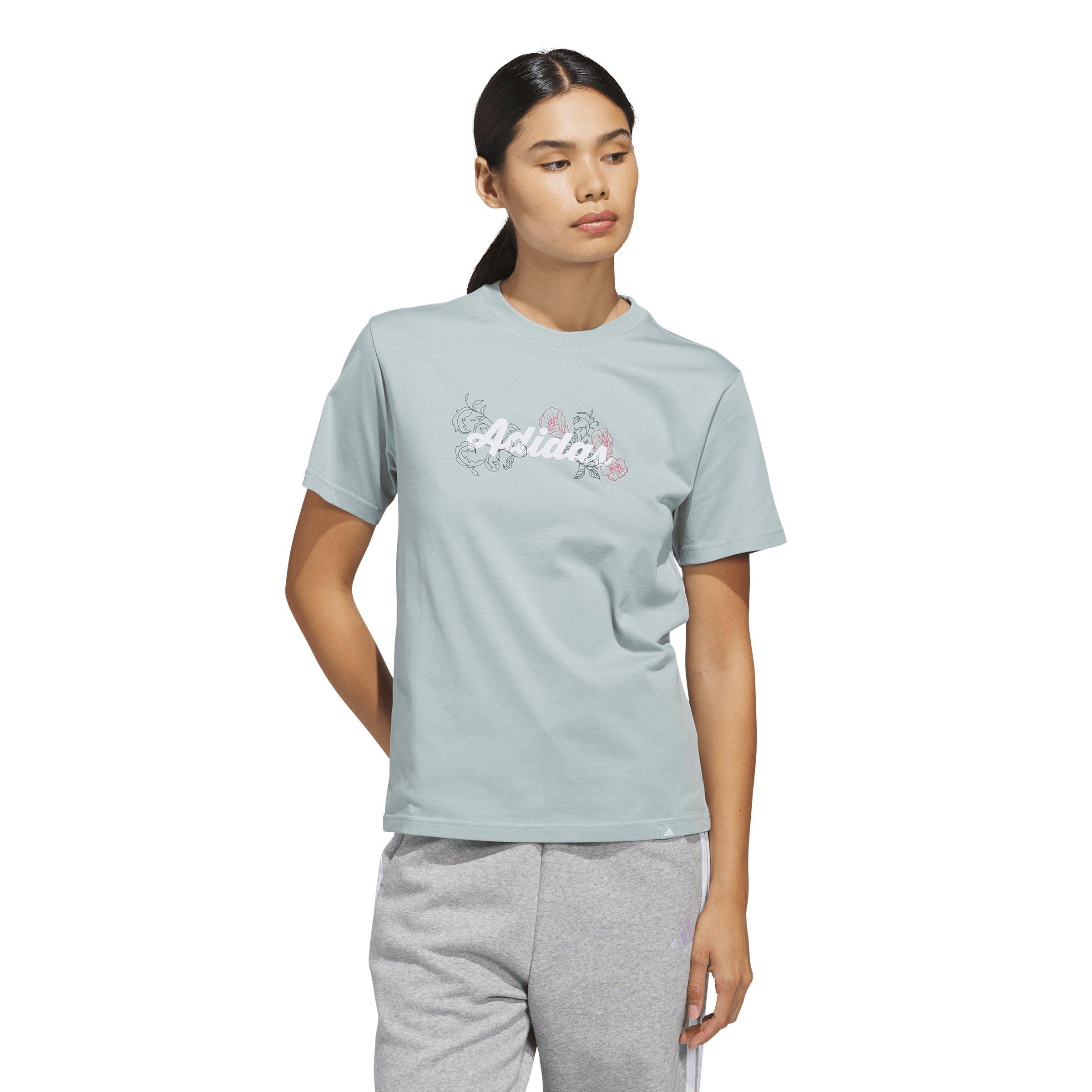 adidas Women's Western Florals Graphic T-Shirt - Sage Green - SAGE GREEN Thumbnail View 1