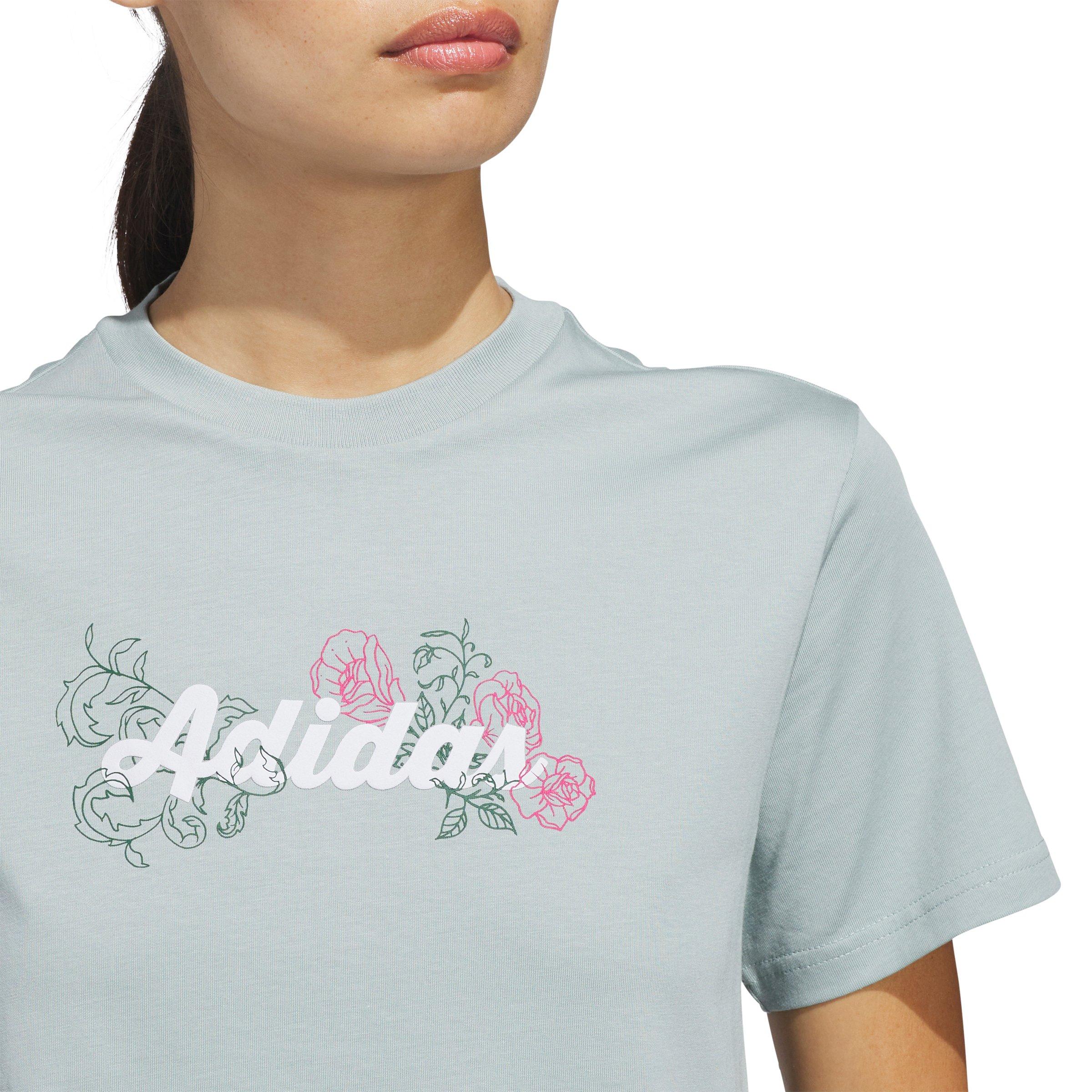 adidas Women's Western Florals Graphic T-Shirt - Sage Green - SAGE GREEN Thumbnail View 3