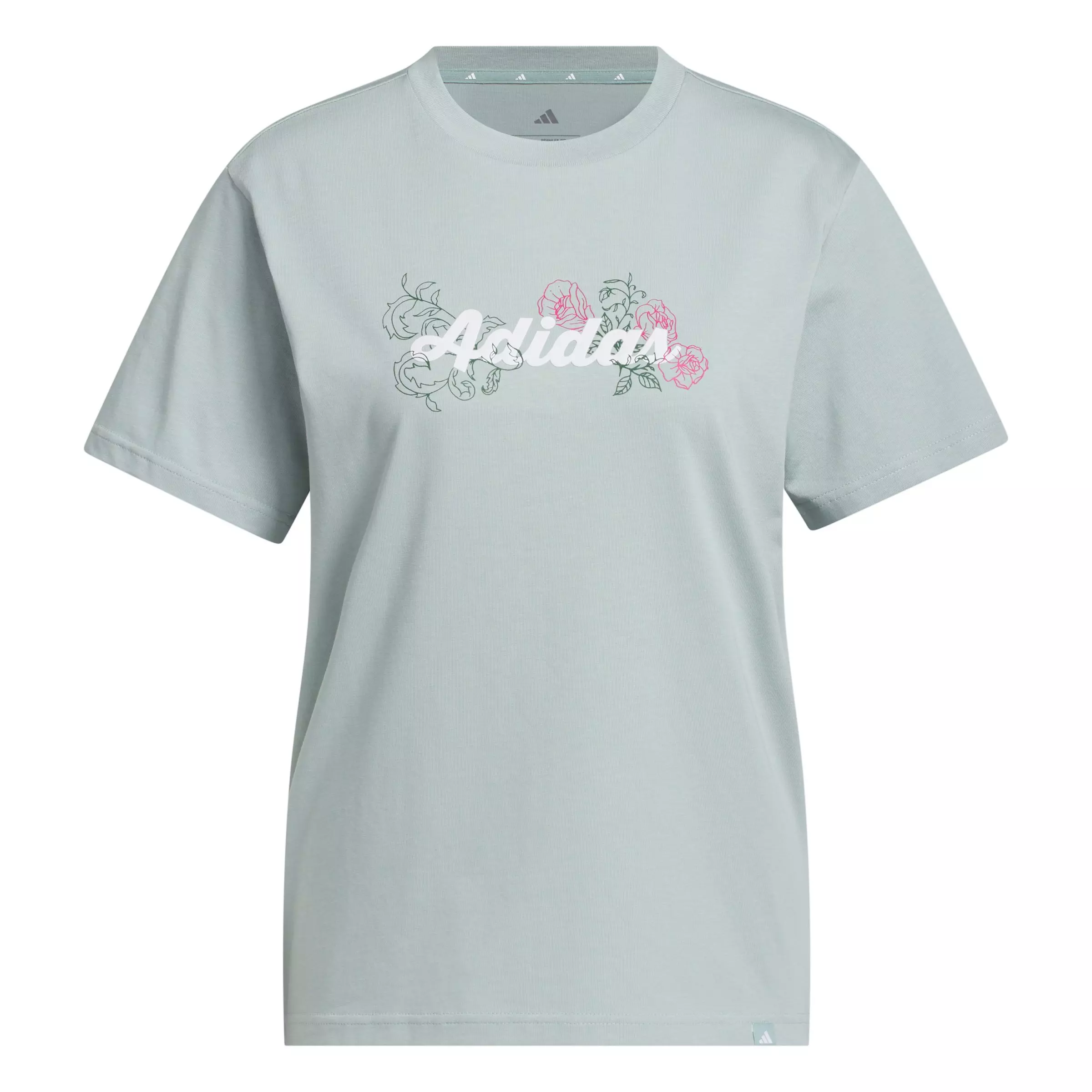 adidas Women's Western Florals Graphic T-Shirt - Sage Green - SAGE GREEN