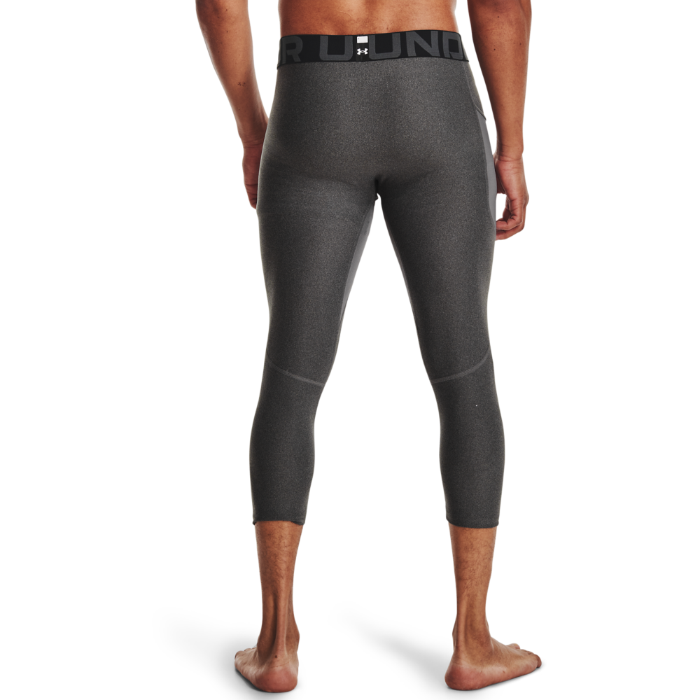 Under Armour Men's Grey HeatGear Armour &frac34; Leggings - GREY Thumbnail View 2