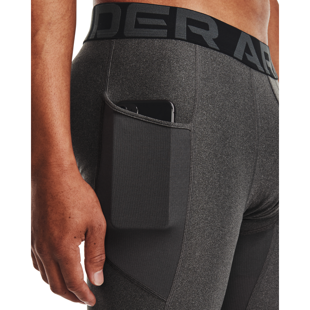 Under Armour Men's Grey HeatGear Armour &frac34; Leggings - GREY Thumbnail View 3