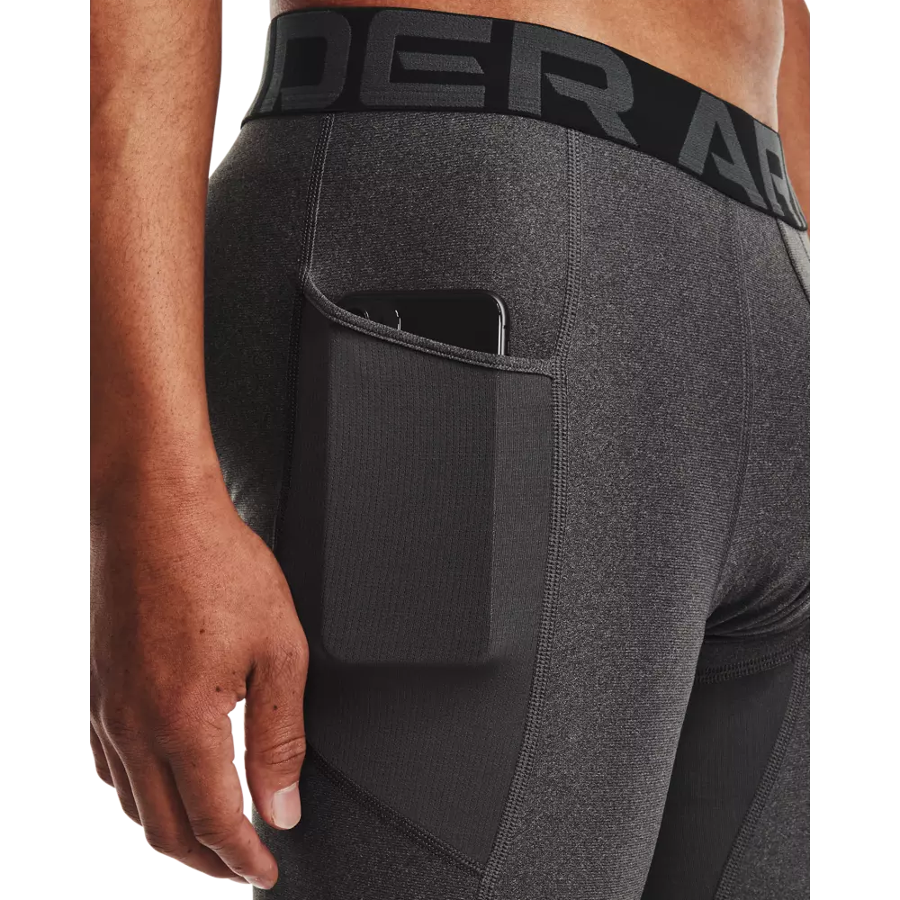 Under Armour Men's Grey HeatGear Armour ¾ Leggings - GREY