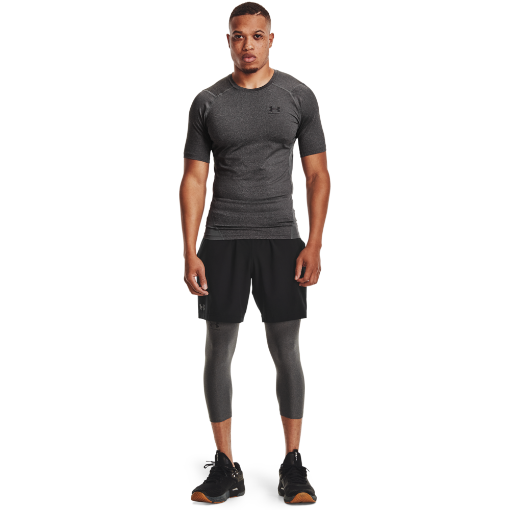 Under Armour Men's Grey HeatGear Armour &frac34; Leggings - GREY Thumbnail View 4