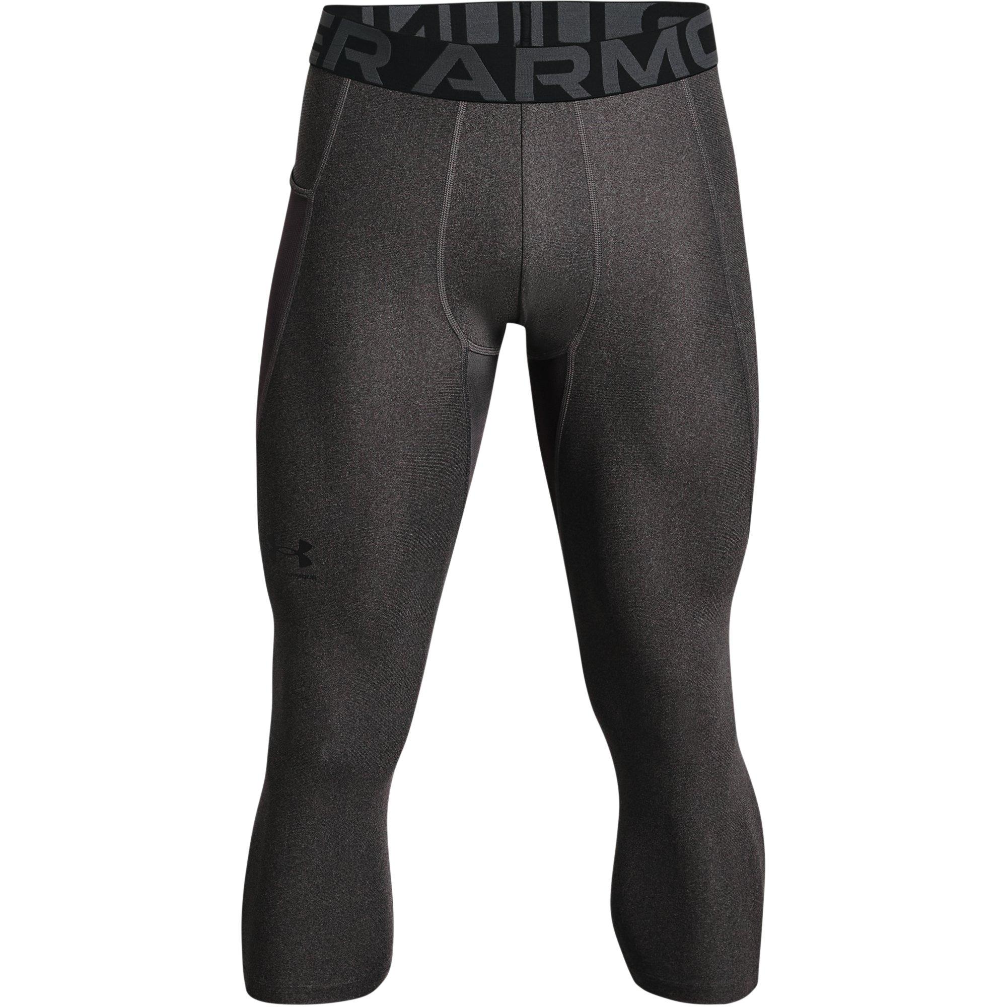 Under Armour Men's Grey HeatGear Armour &frac34; Leggings - GREY Thumbnail View 5