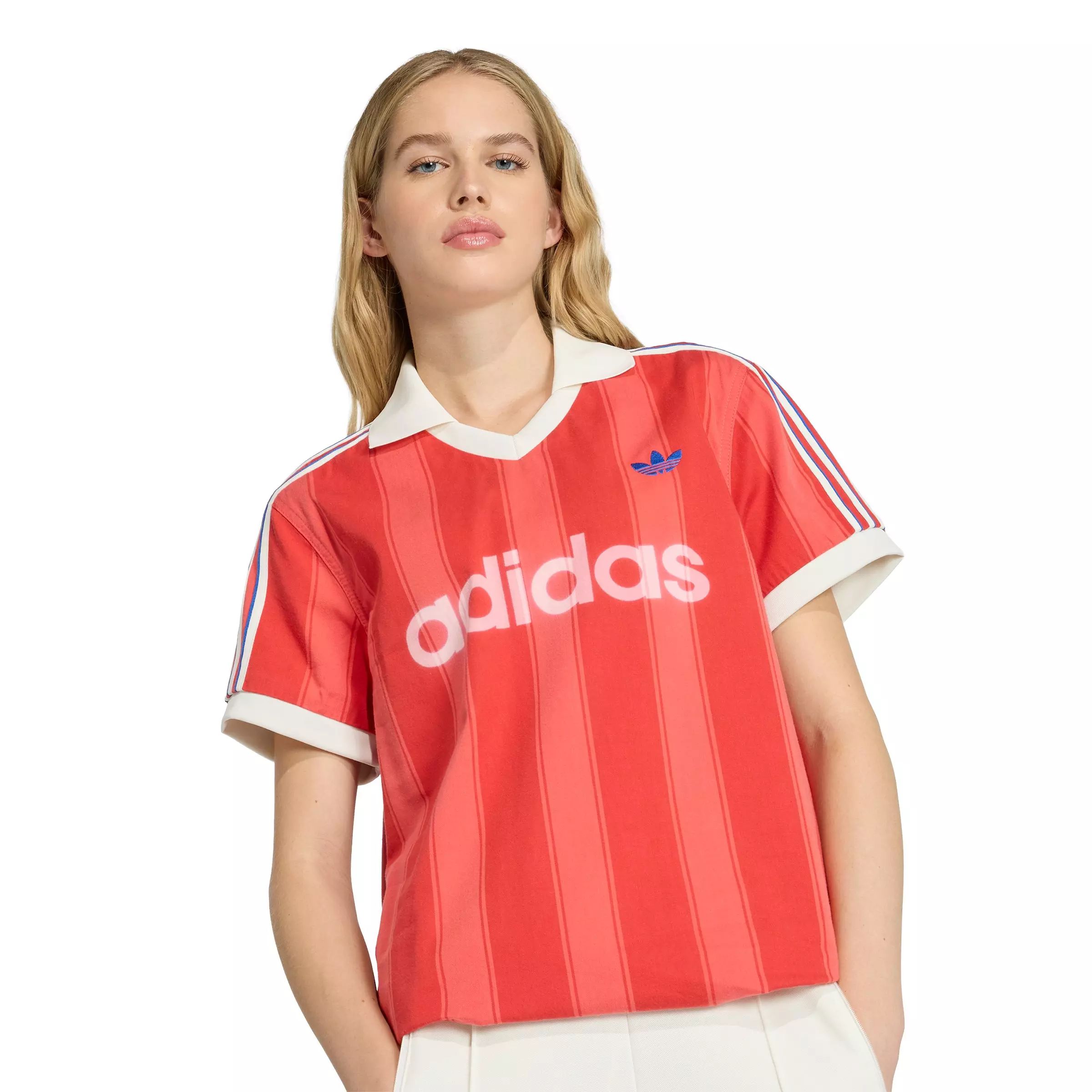 adidas Originals Women's Twill Football Jersey - Red - RED