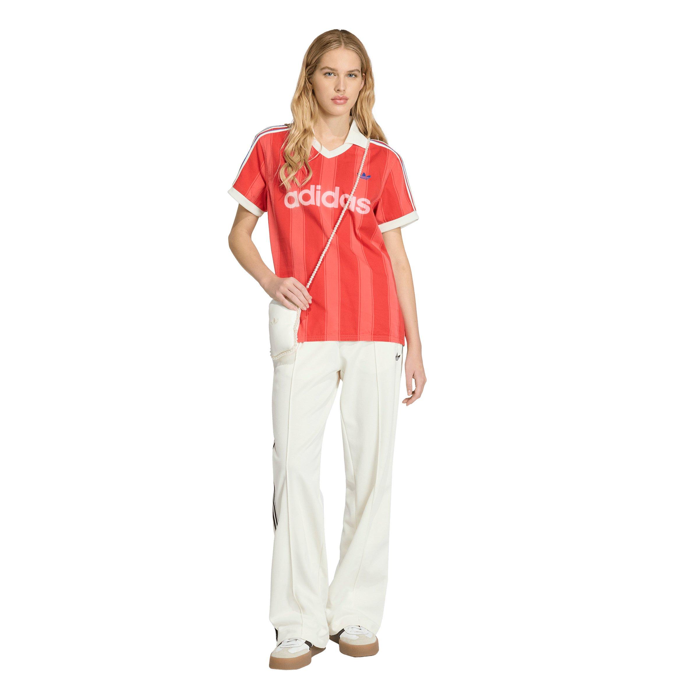 adidas Originals Women's Twill Football Jersey - Red - RED Thumbnail View 5