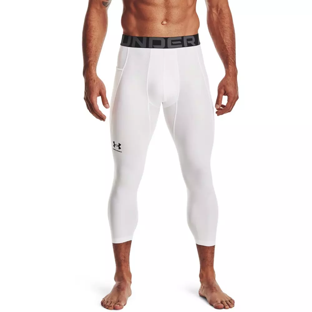 Under Armour Men's White HeatGear® Armour ¾ Leggings - Hibbett