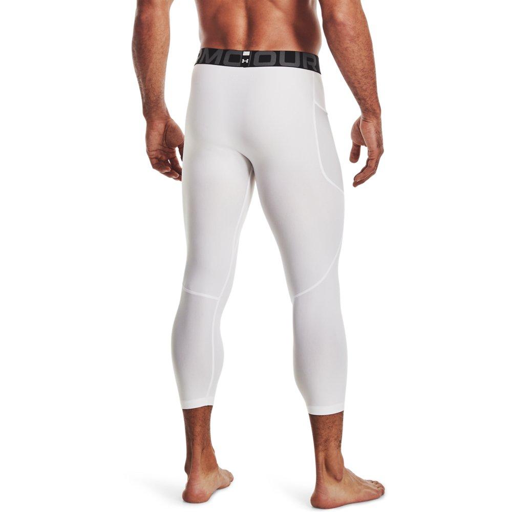 Under Armour Men's White HeatGear&reg; Armour &frac34; Leggings - WHITE Thumbnail View 2