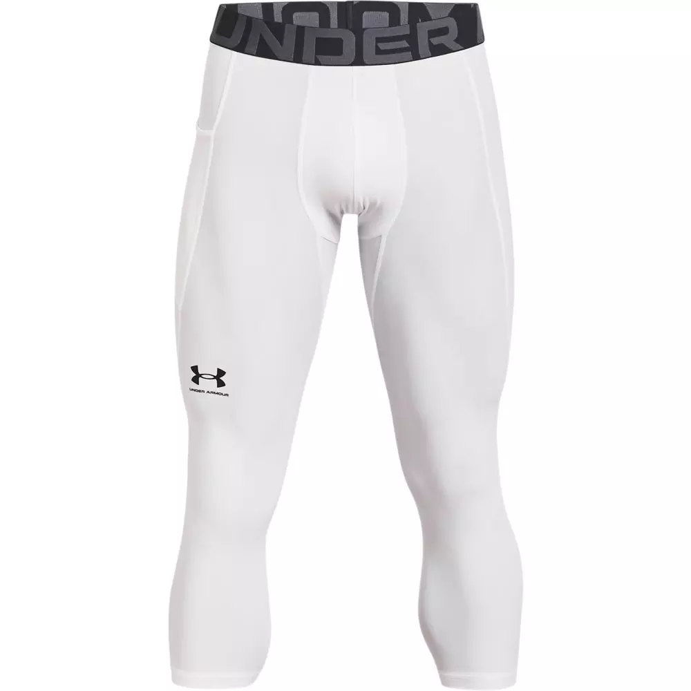 Under Armour Men's White HeatGear® Armour ¾ Leggings - WHITE
