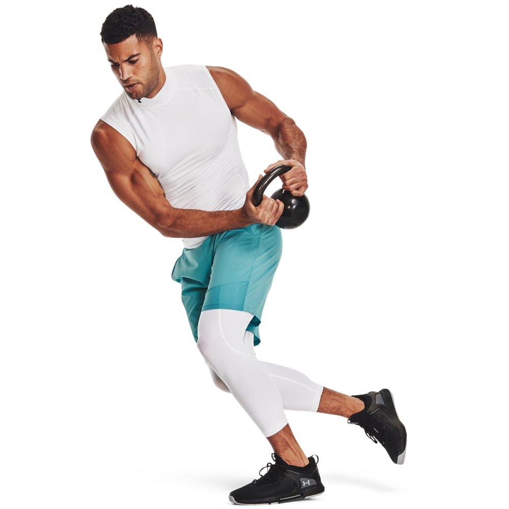 Under Armour Men's White HeatGear&reg; Armour &frac34; Leggings - WHITE Thumbnail View 6