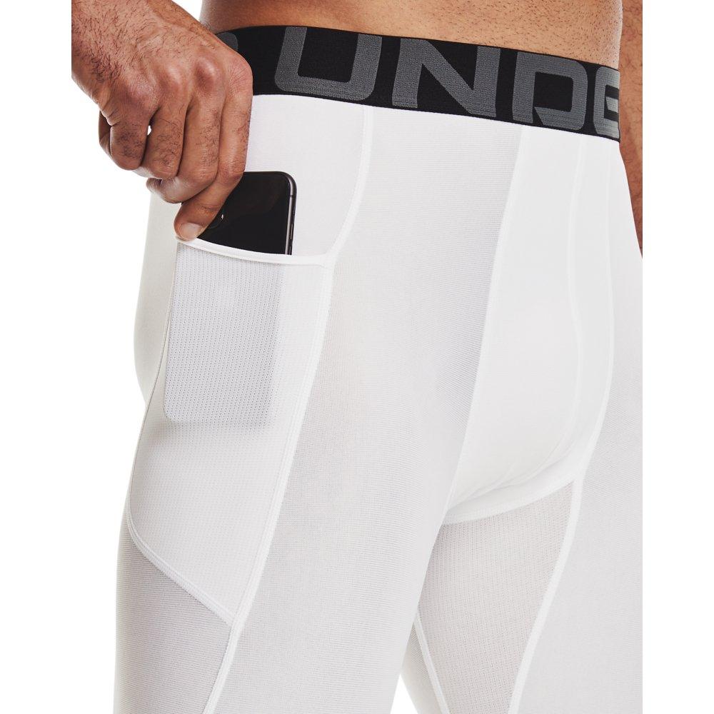Under Armour Men's White HeatGear&reg; Armour &frac34; Leggings - WHITE Thumbnail View 7