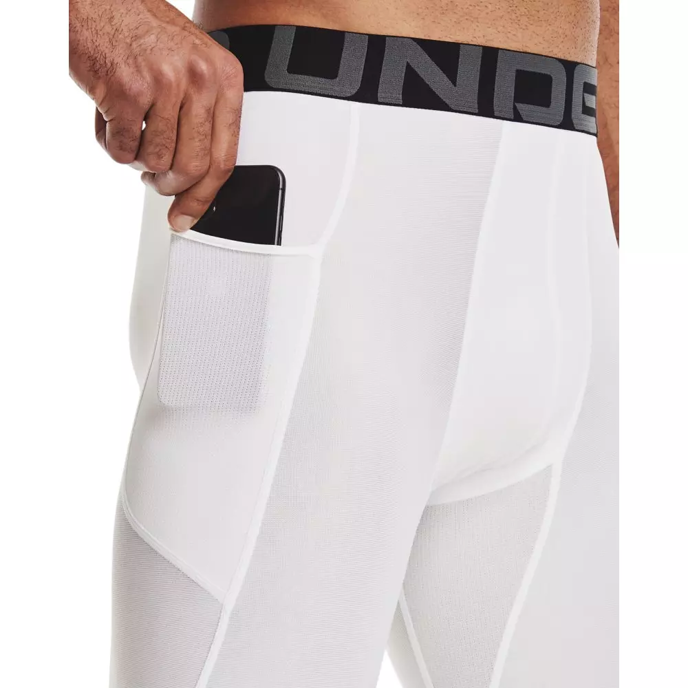 Under Armour Men's White HeatGear® Armour ¾ Leggings - WHITE