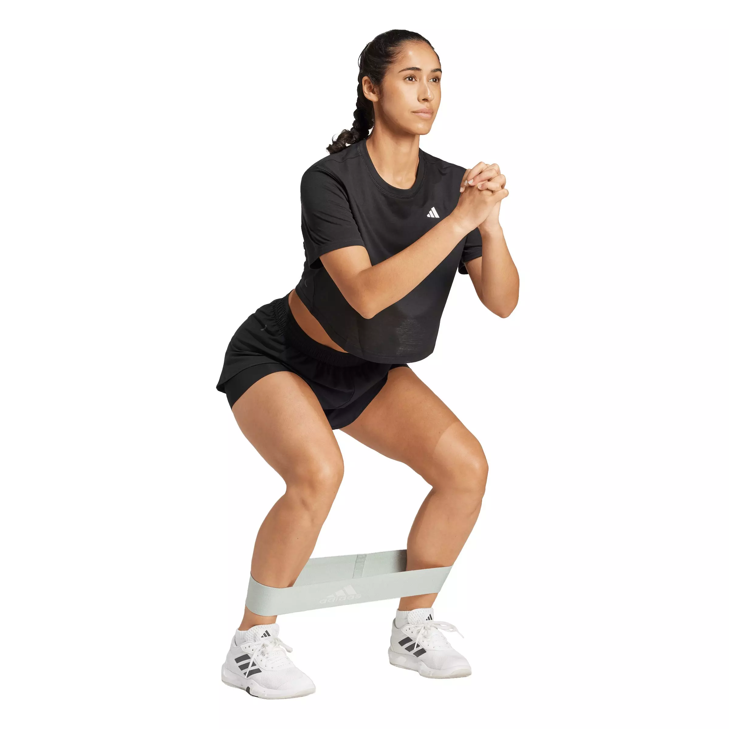 adidas Women's Train Essentials Cropped Boxy Workout Tee - Black - BLACK