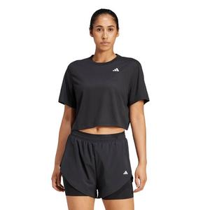 adidas Women's Train Essentials Cropped Boxy Workout Tee - Black