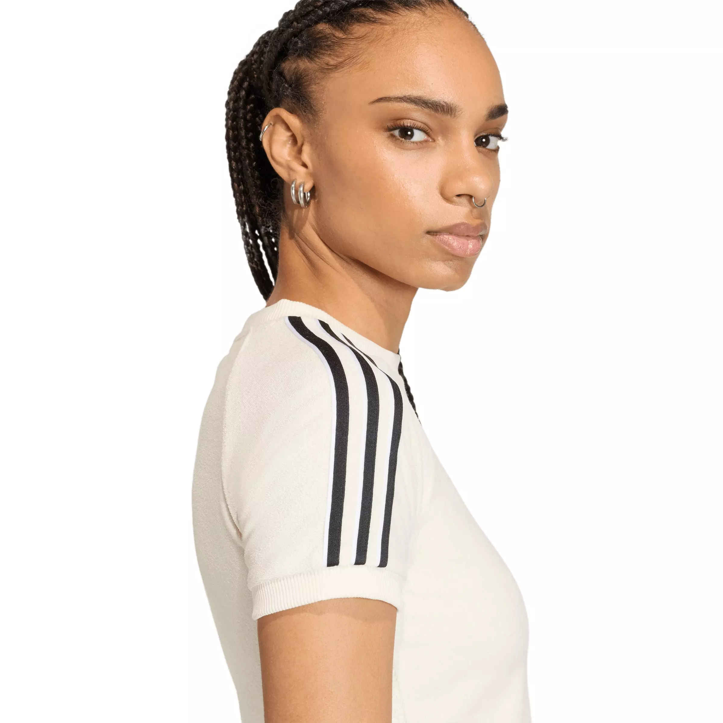 adidas Originals Women's Terry Towel Cali Tee - Off-White - OFF-WHITE