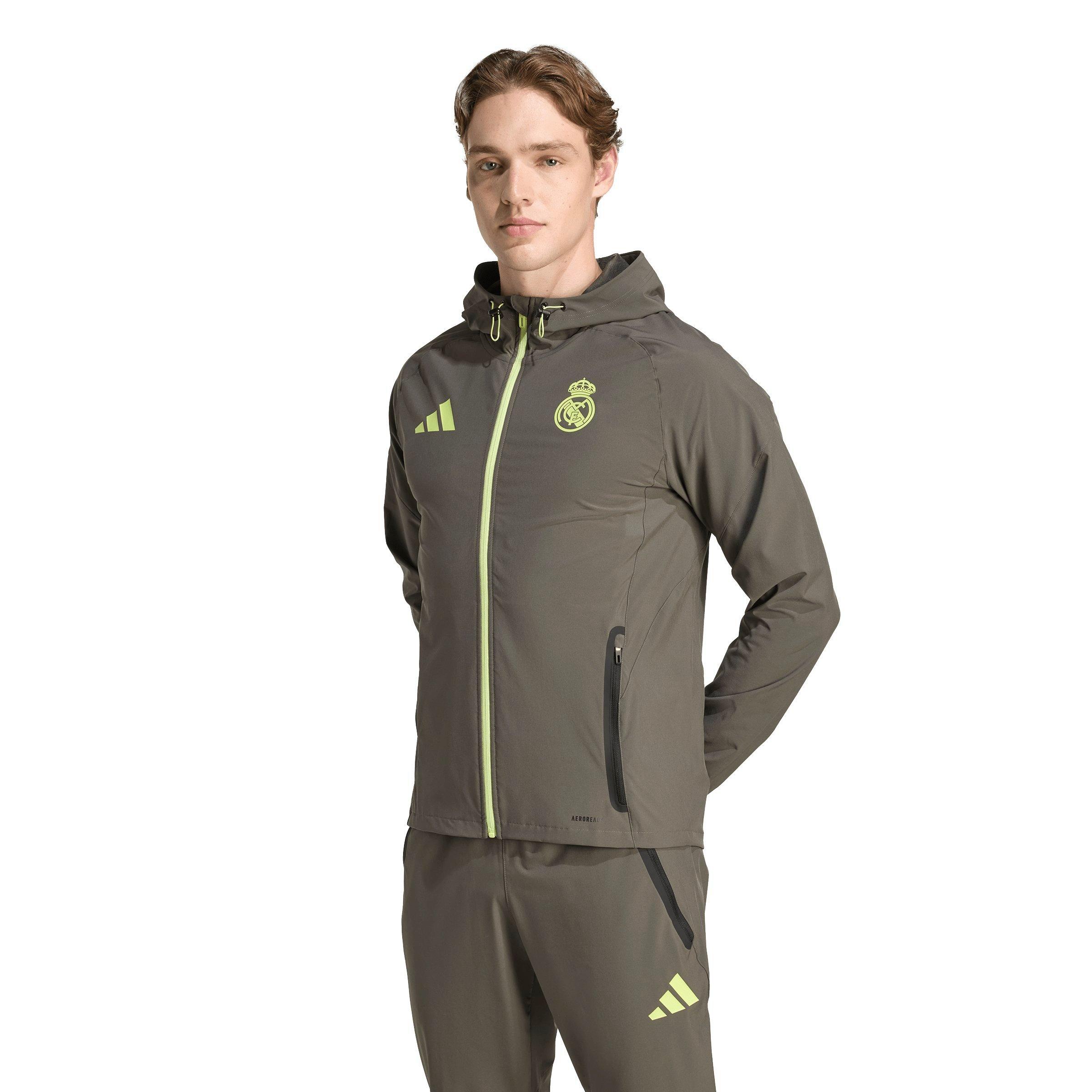 adidas Men's Real Madrid Tiro 25 Competition Vis Tech Travel Jacket -Grey - GREY Thumbnail View 1