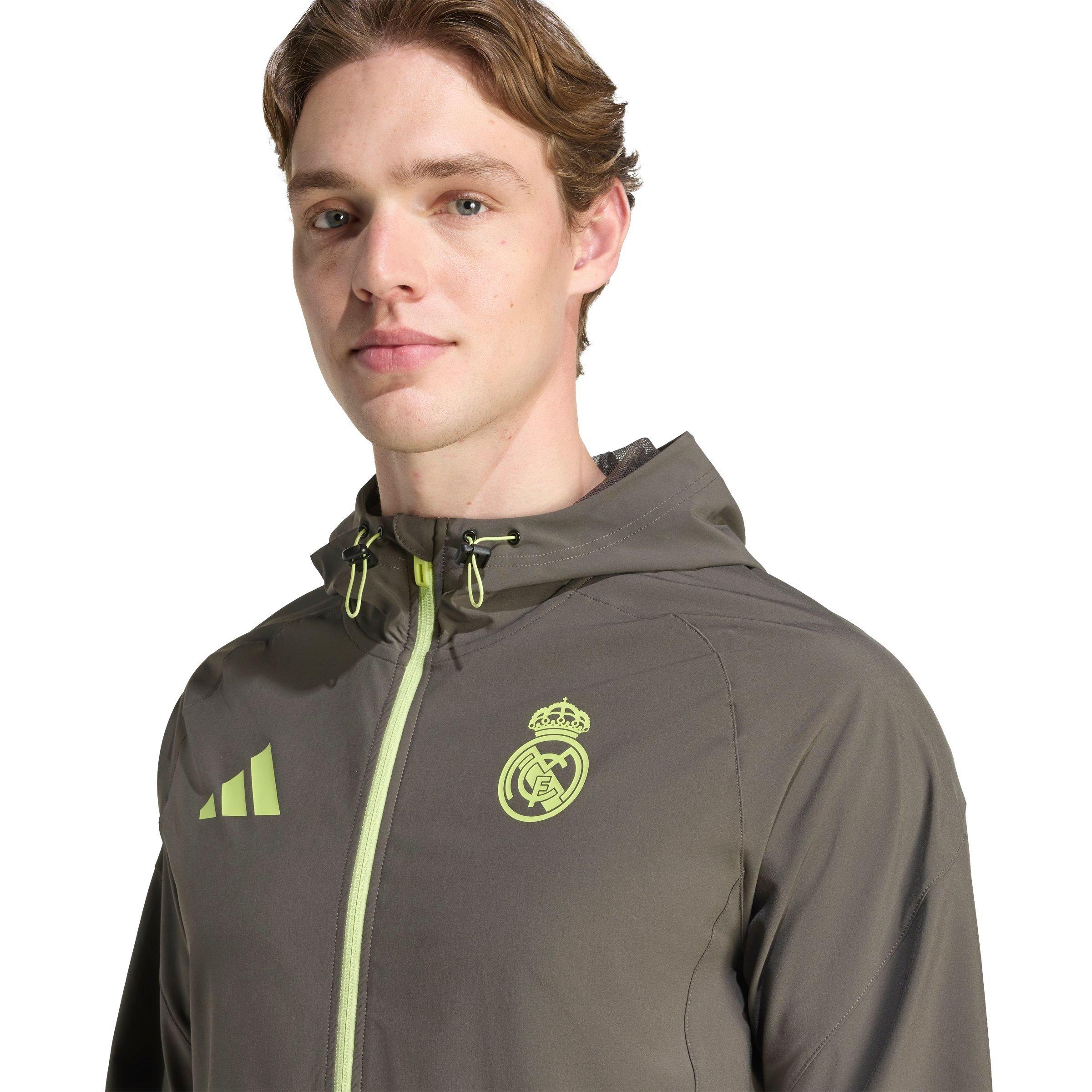 adidas Men's Real Madrid Tiro 25 Competition Vis Tech Travel Jacket -Grey - GREY Thumbnail View 3
