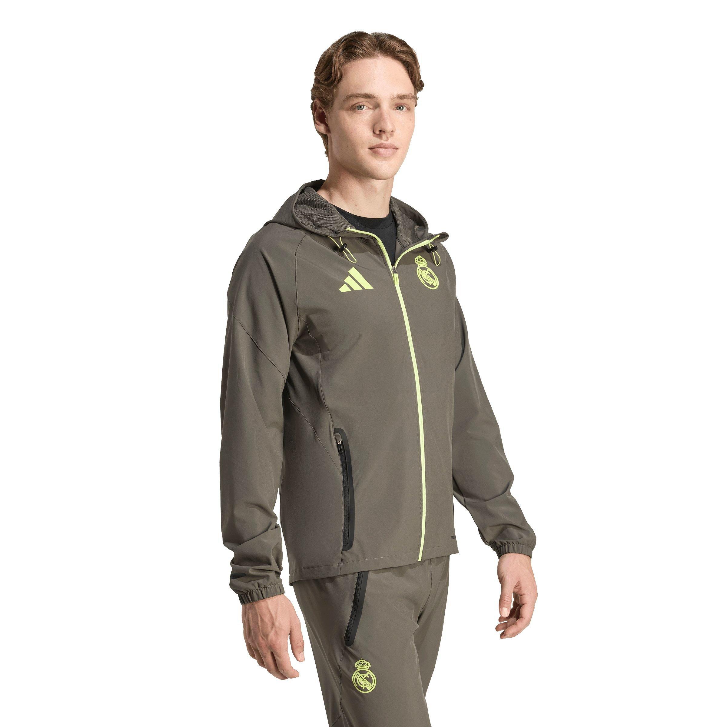 adidas Men's Real Madrid Tiro 25 Competition Vis Tech Travel Jacket -Grey - GREY Thumbnail View 5