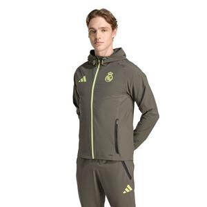 adidas Men's Real Madrid Tiro 25 Competition Vis Tech Travel Jacket -Grey