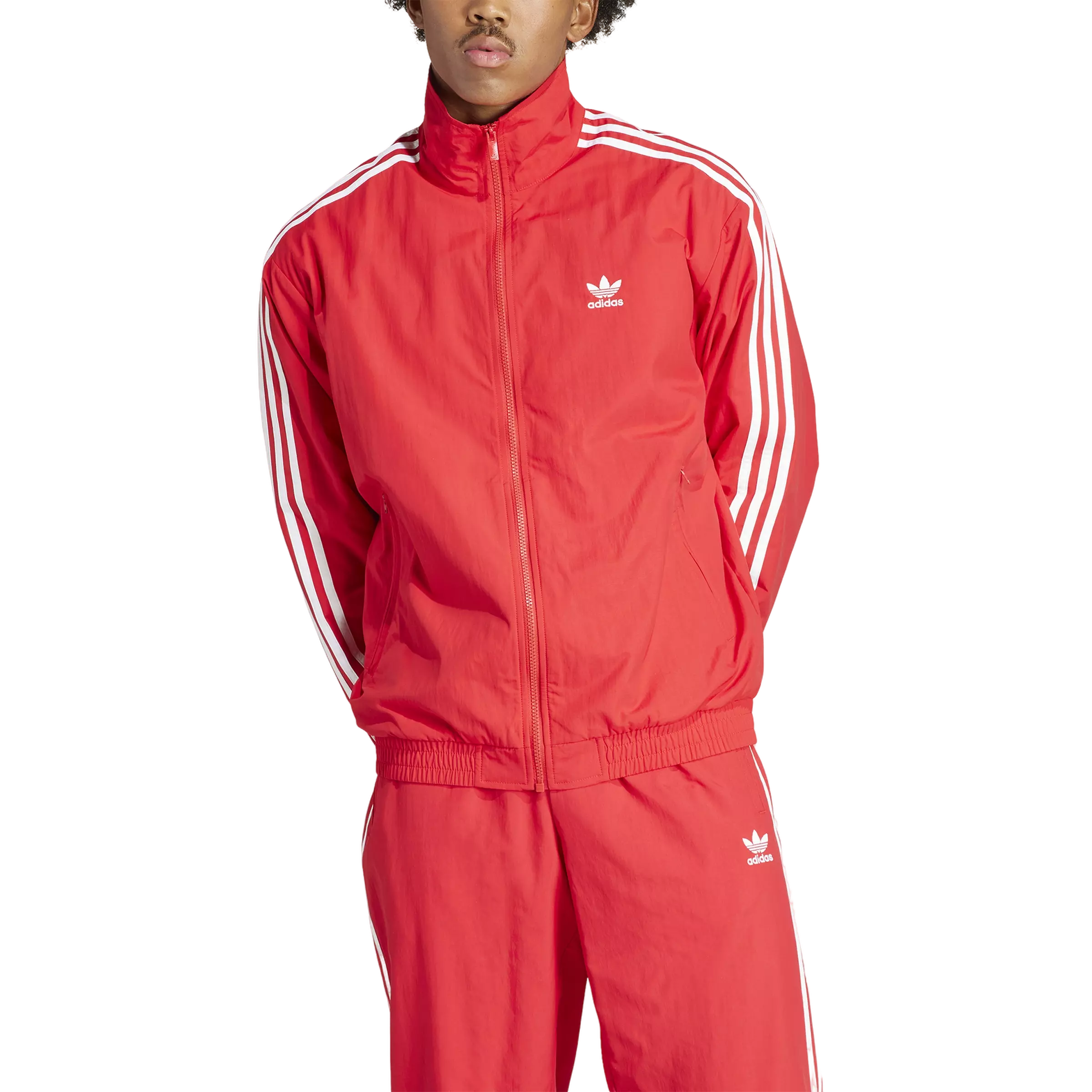 adidas Originals Men's Adicolor Woven Firebird Track Top -Red - RED