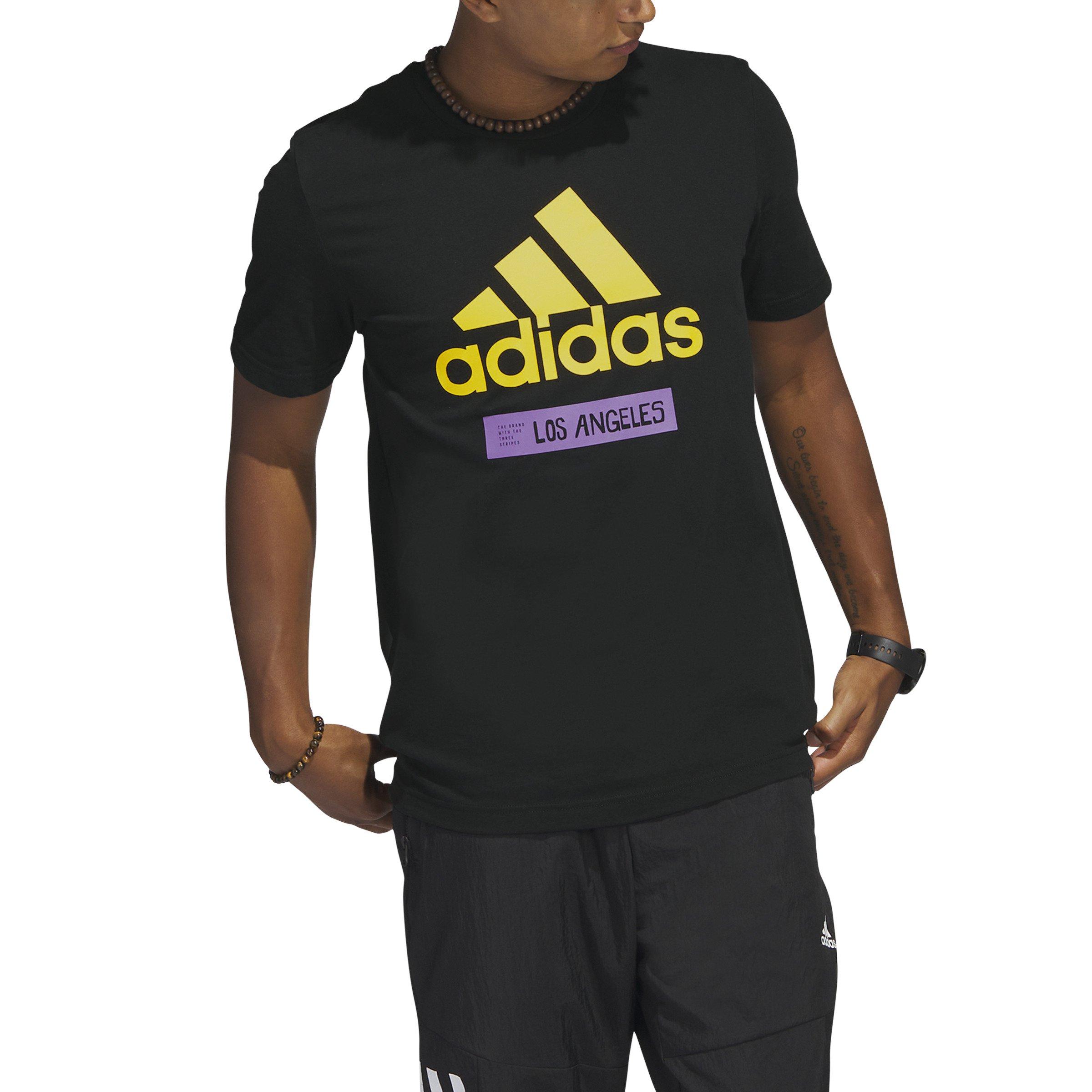 adidas Los Angeles Logo Short Sleeve Graphic Tee - Black, Men's Lifestyle