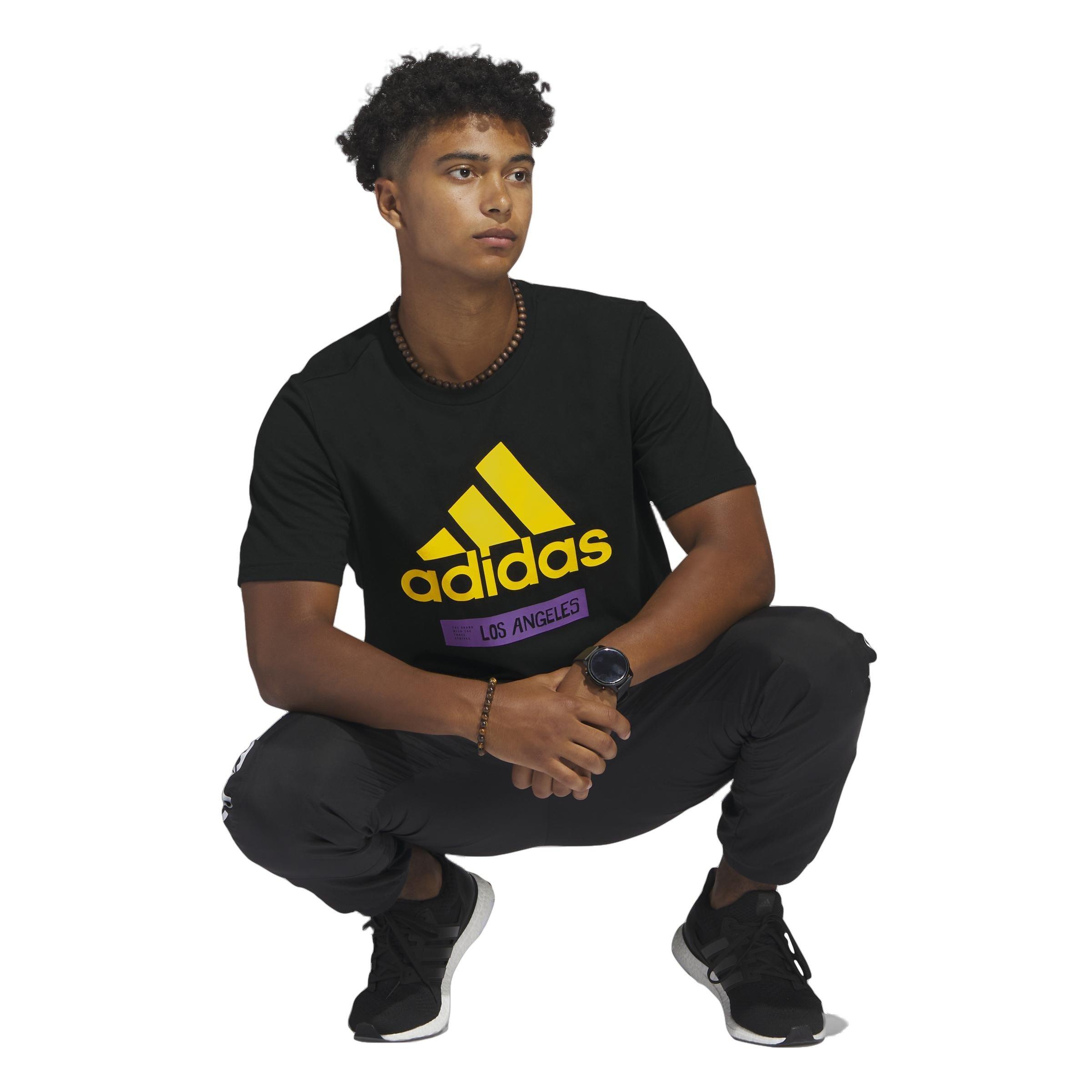 adidas Los Angeles Logo Short Sleeve Graphic Tee - Black, Men's Lifestyle