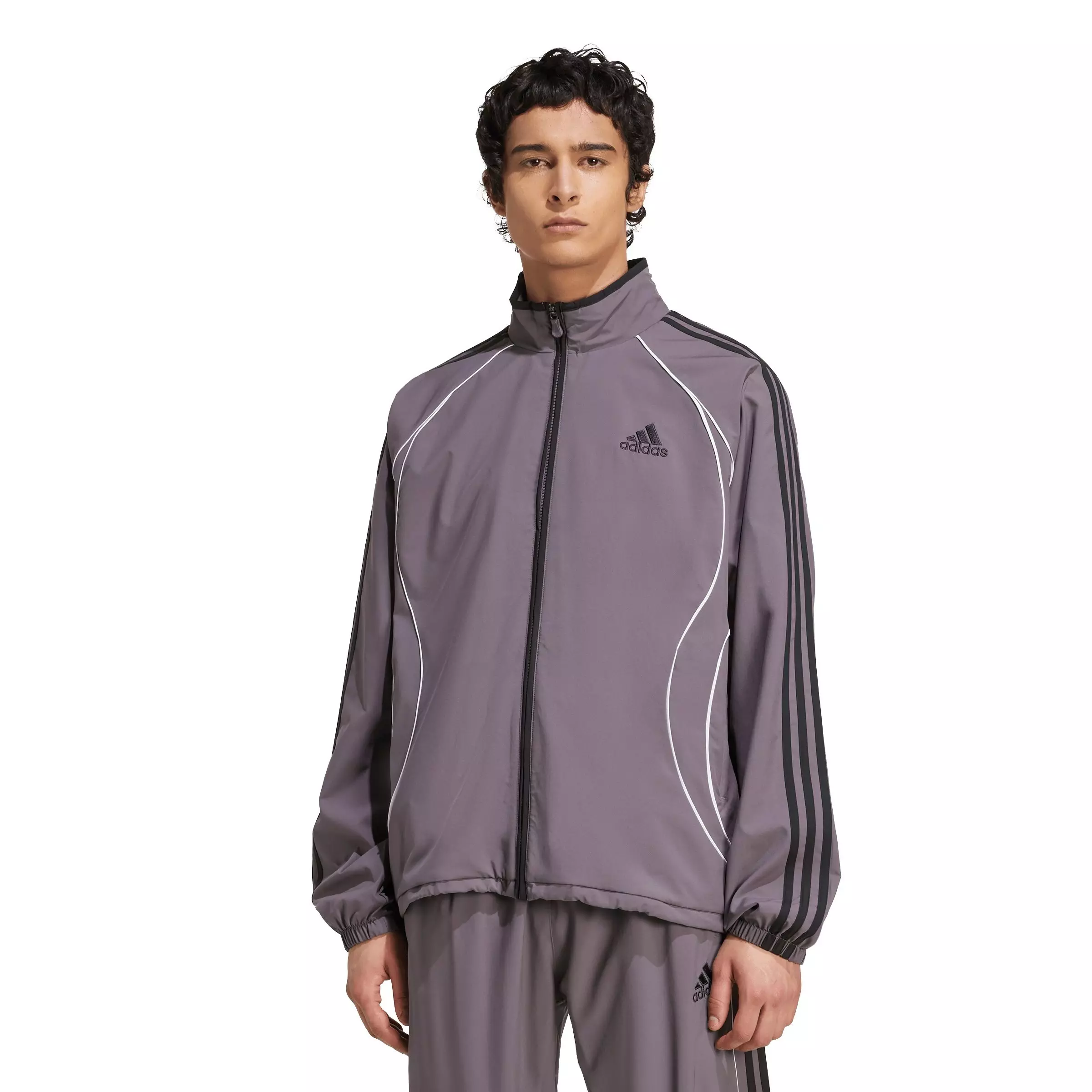 adidas Men's Teamgeist Adicolor Track Top - Grey/Black - GREY/BLACK
