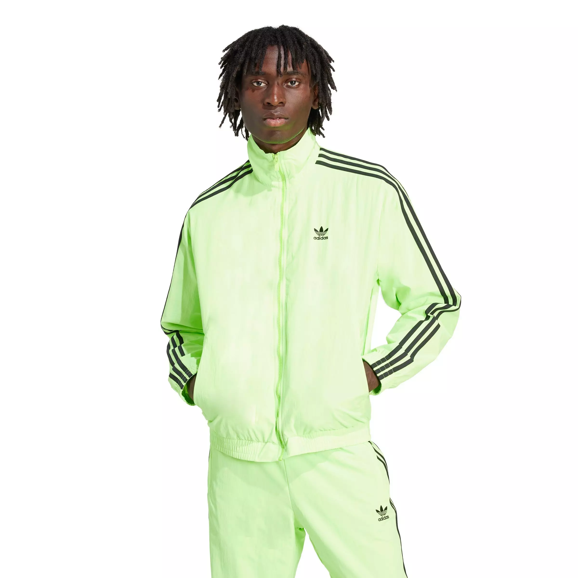 adidas Originals Men's Adicolor Woven Firebird Track Top - Green - GREEN
