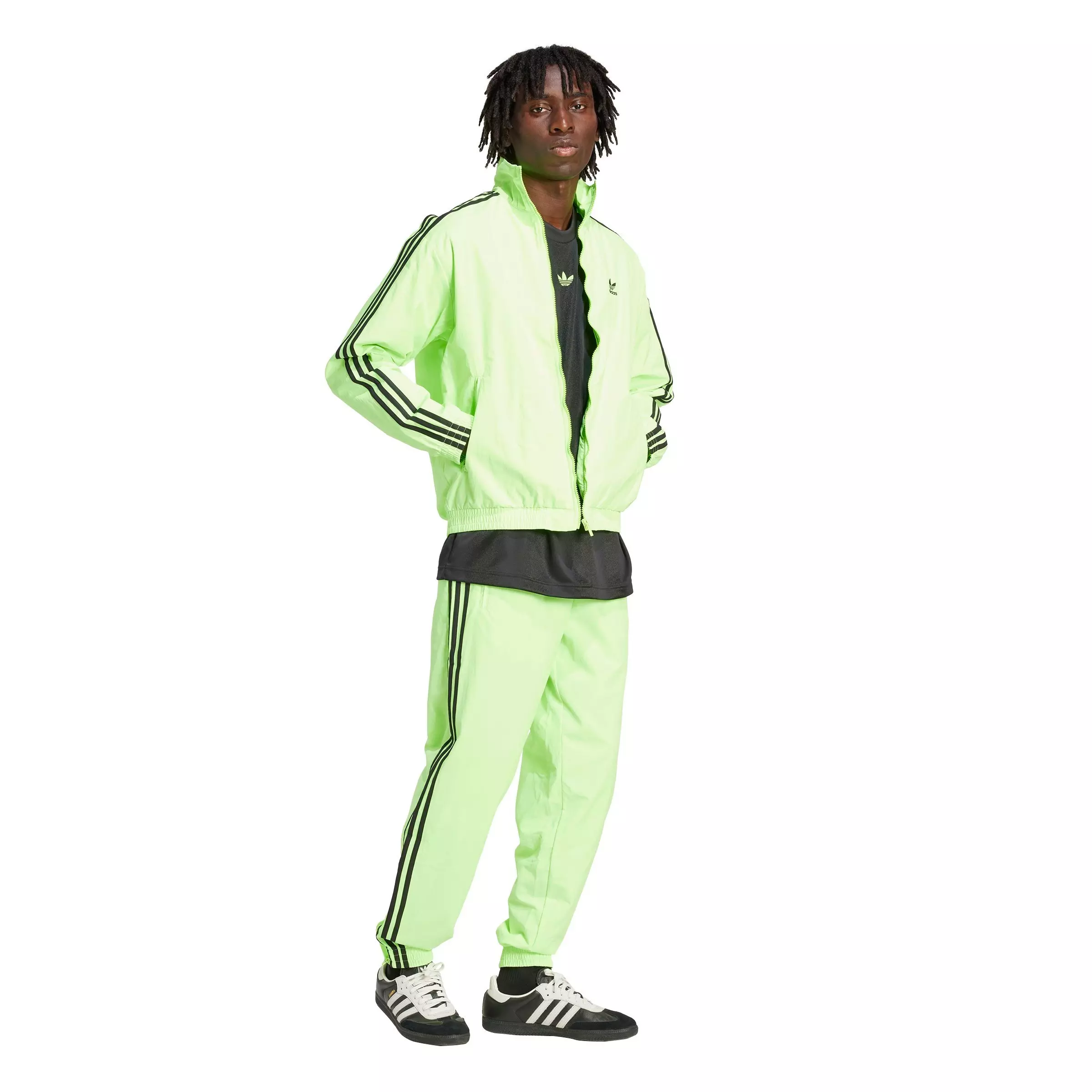 adidas Originals Men's Adicolor Woven Firebird Track Top - Green - GREEN