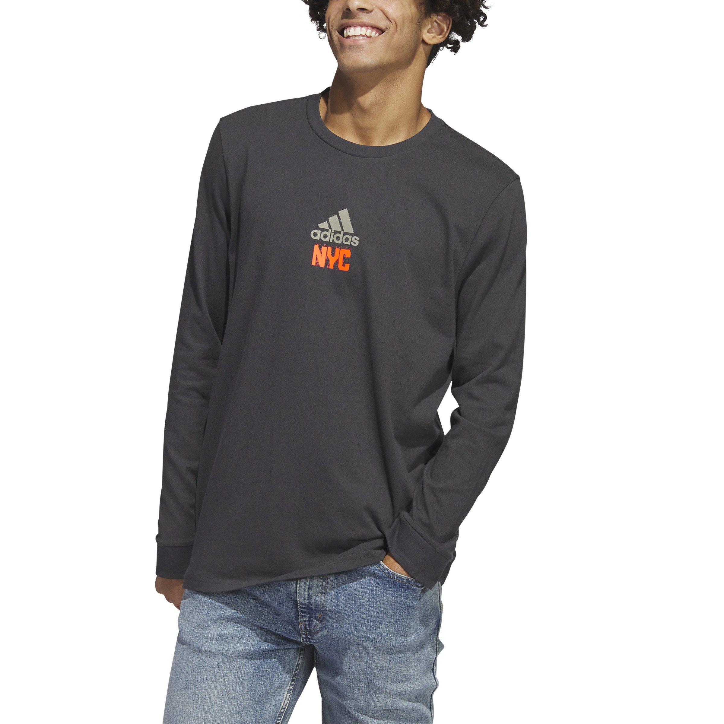 adidas Men's New York Long Sleeve Graphic Tee-Carbon - Hibbett | City Gear