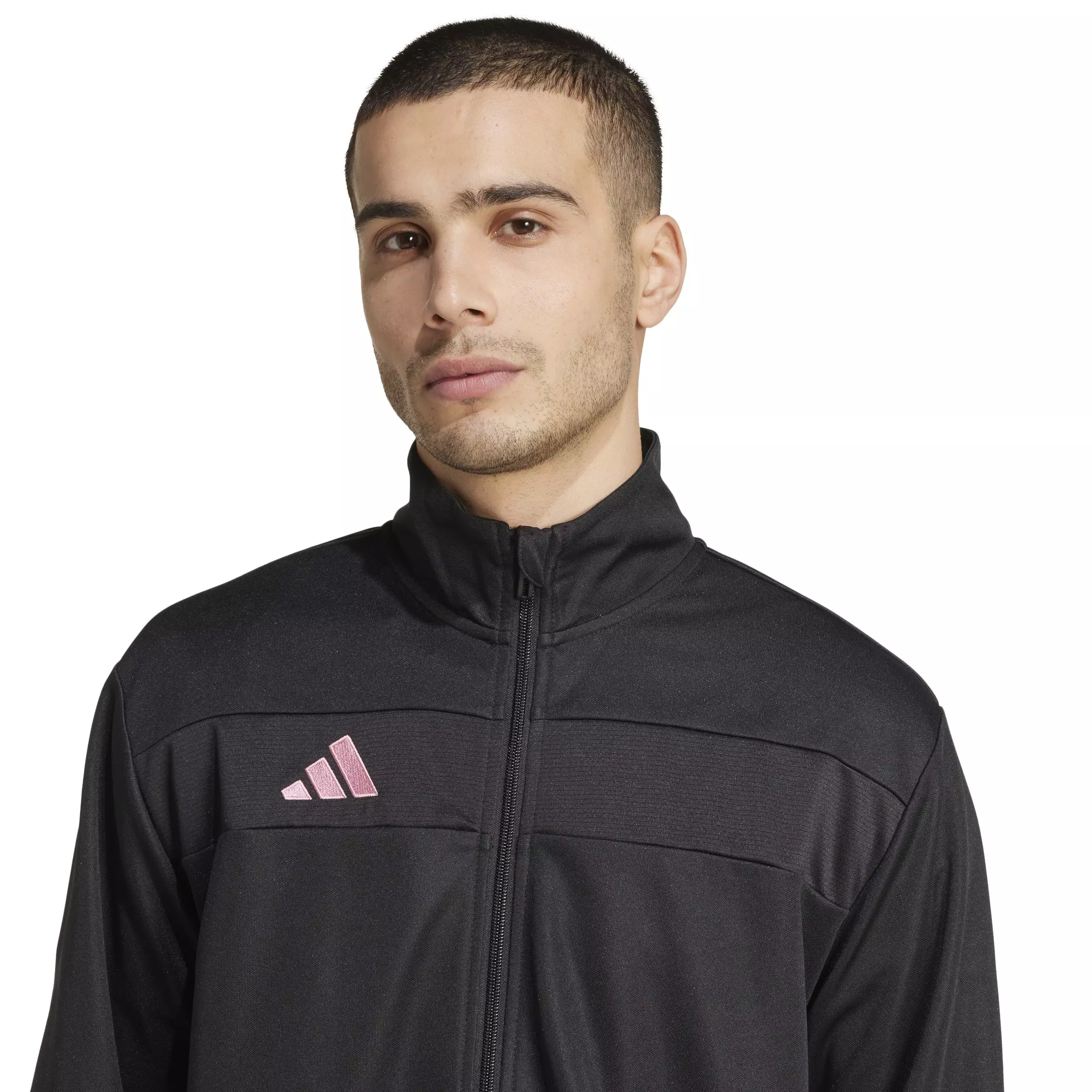 adidas Men's Tiro 25 Essentials Training Track Top - Black/Pink - BLACK/PINK